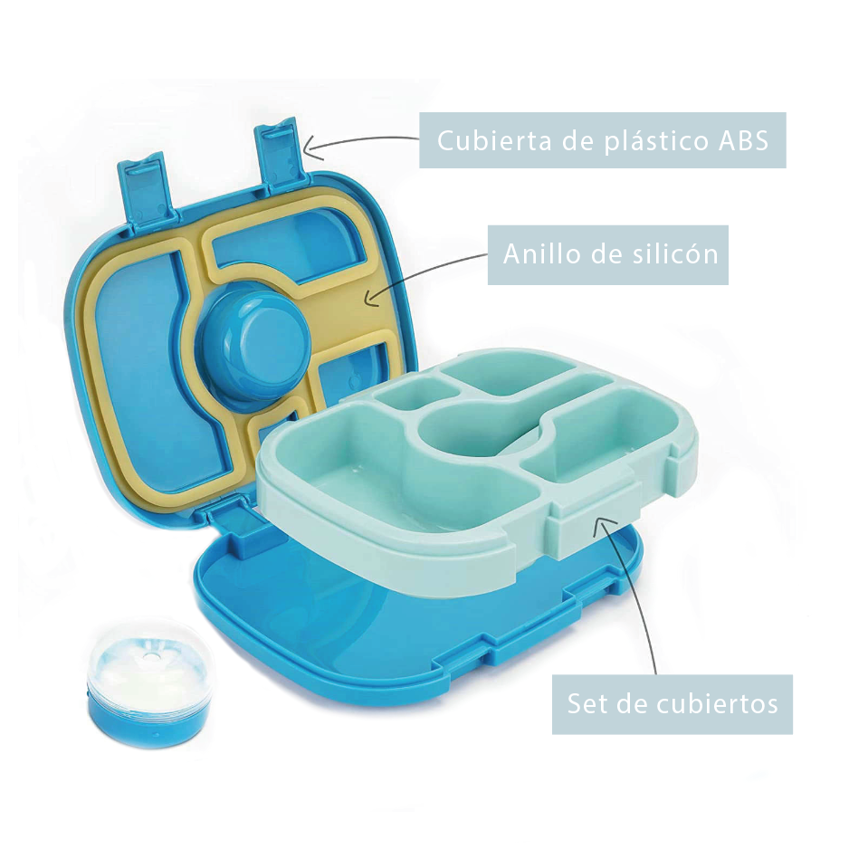 Foto 5 pulgar | Lonchera HAPPY LIFE Bento Box 5 Compartimentos Herméticos Bpa Free para Niños