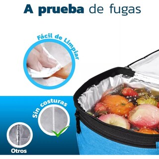 Foto 2 | Bolsa De Almuerzo Lonchera Térmica Portátil Y Gran Capacidad Eo Safe Imports Esi-13229 Azul