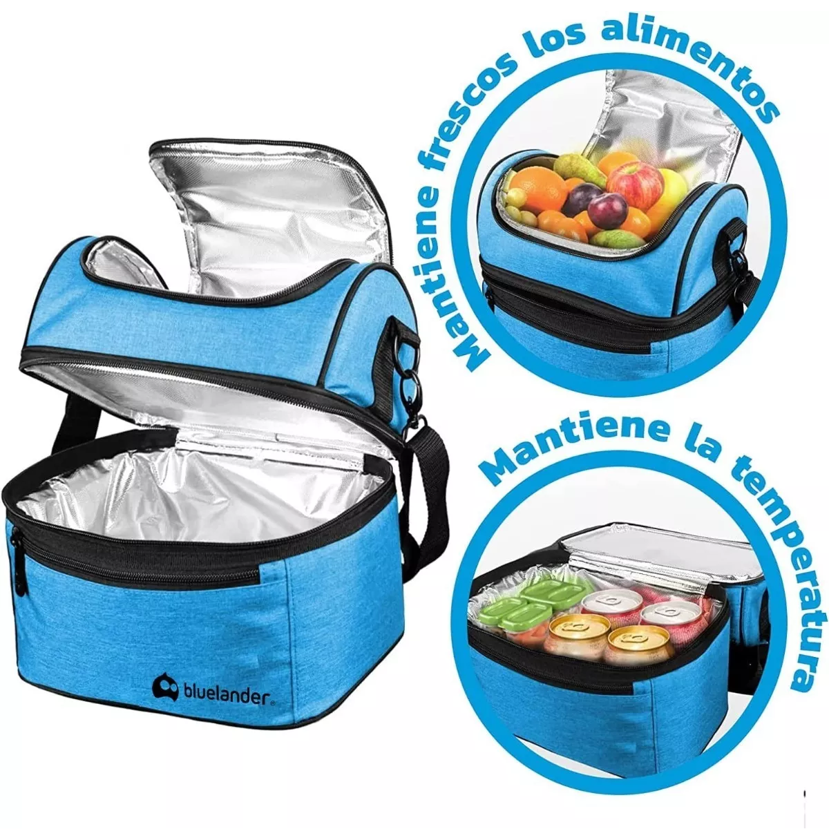 Foto 4 pulgar | Bolsa De Almuerzo Lonchera Térmica Portátil Y Gran Capacidad  Eo Safe Imports Esi-13229 Azul