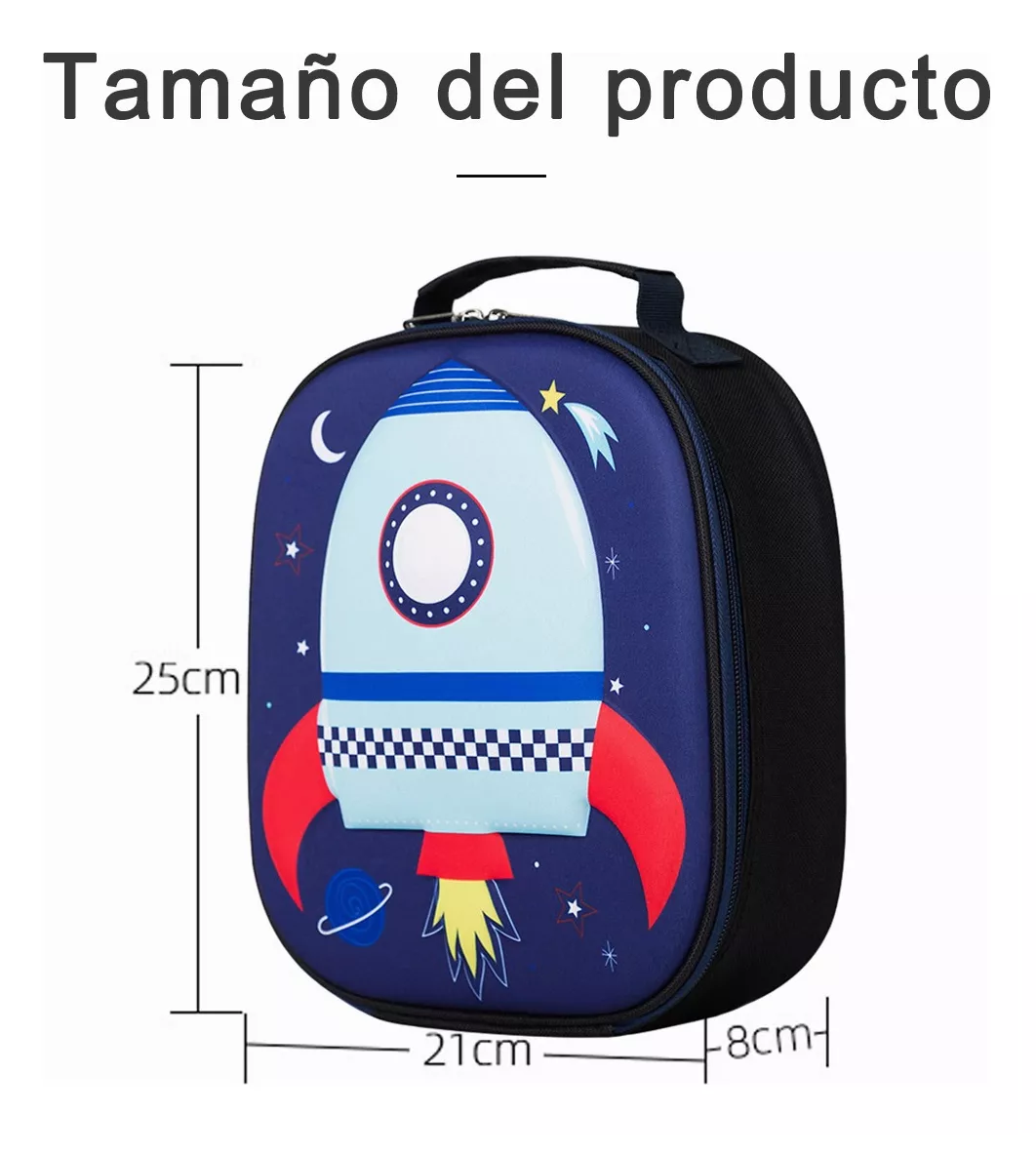 Foto 3 pulgar | Bolsa Del Almuerzo Para Niños Lonchera Termica Portátil Azul Marino