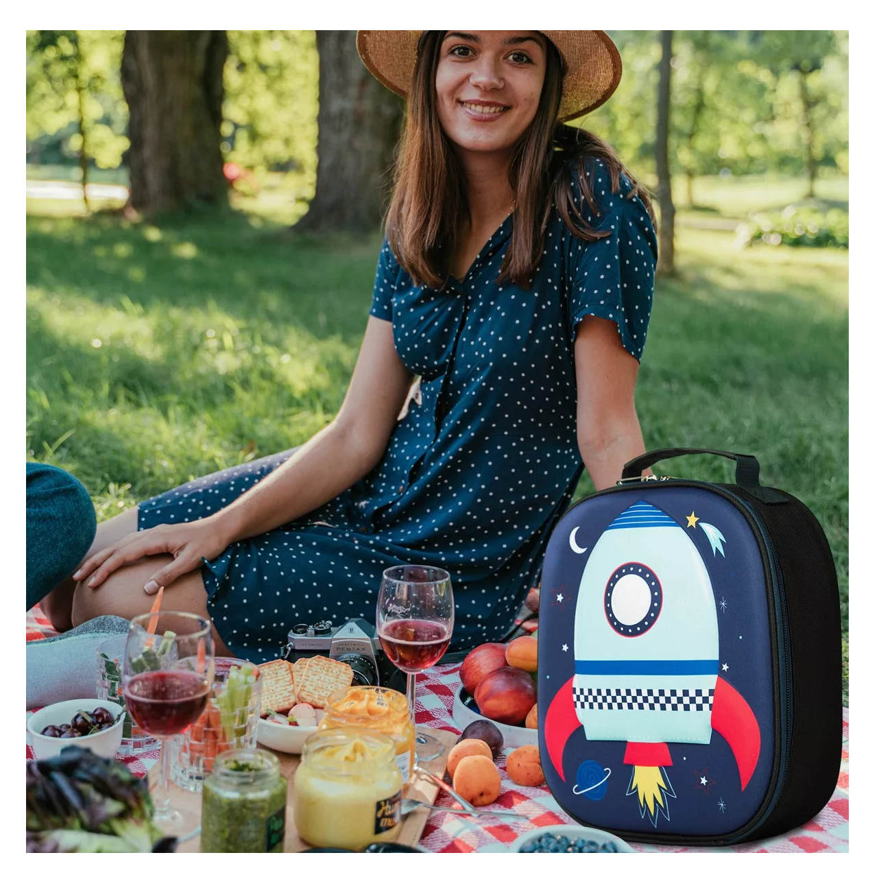 Foto 6 pulgar | Bolsa Del Almuerzo Para Niños Lonchera Termica Portátil Azul Marino