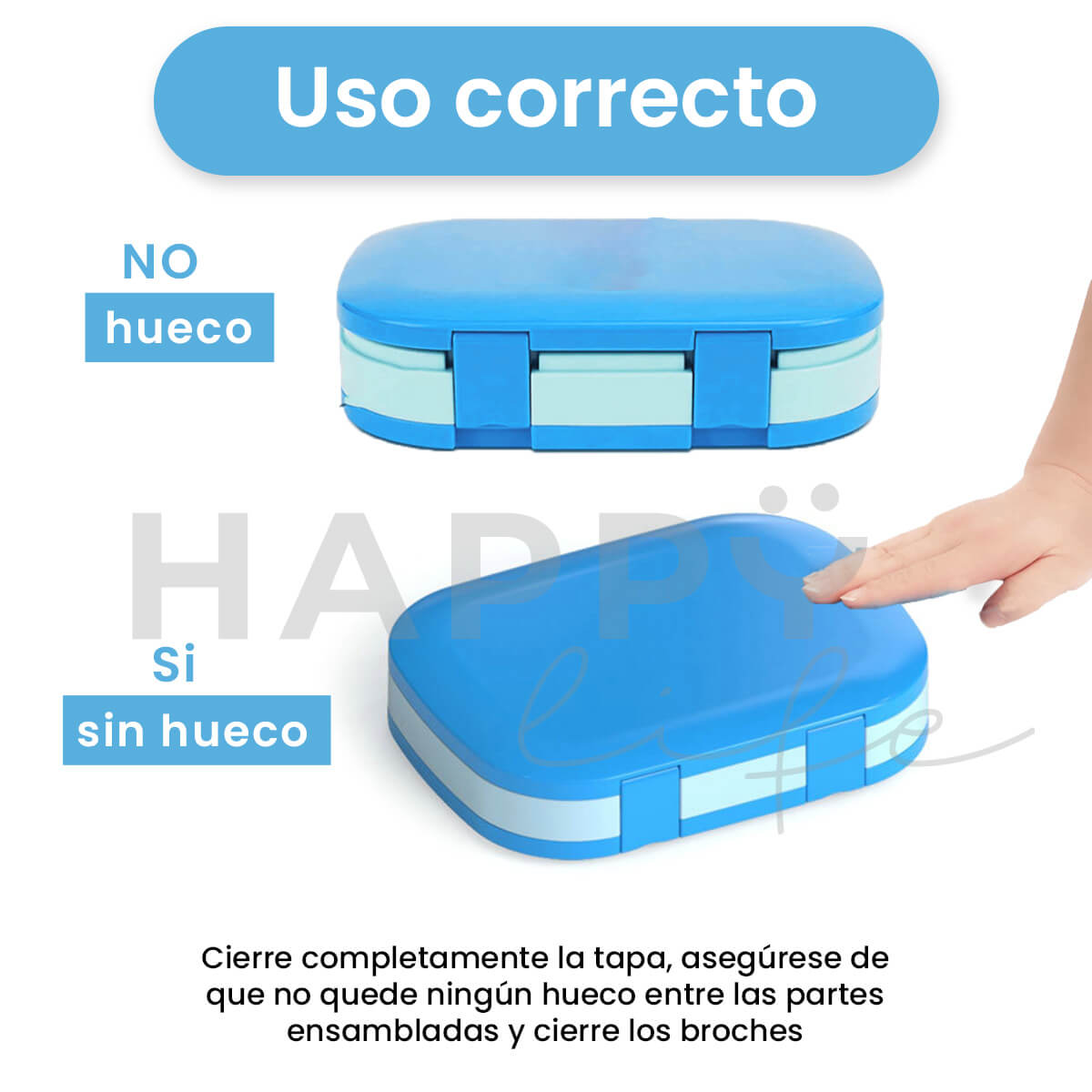 Foto 3 | Lonchera Para Niños Tipo Bento Box Con Compartimentos Ajustables De Sellado Hermetico, Tupper Para Lunch Con Cu