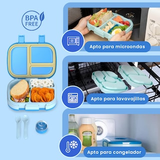 Foto 6 | Lonchera Para Niños Tipo Bento Box Con Compartimentos Ajustables De Sellado Hermetico, Tupper Para Lunch Con Cu