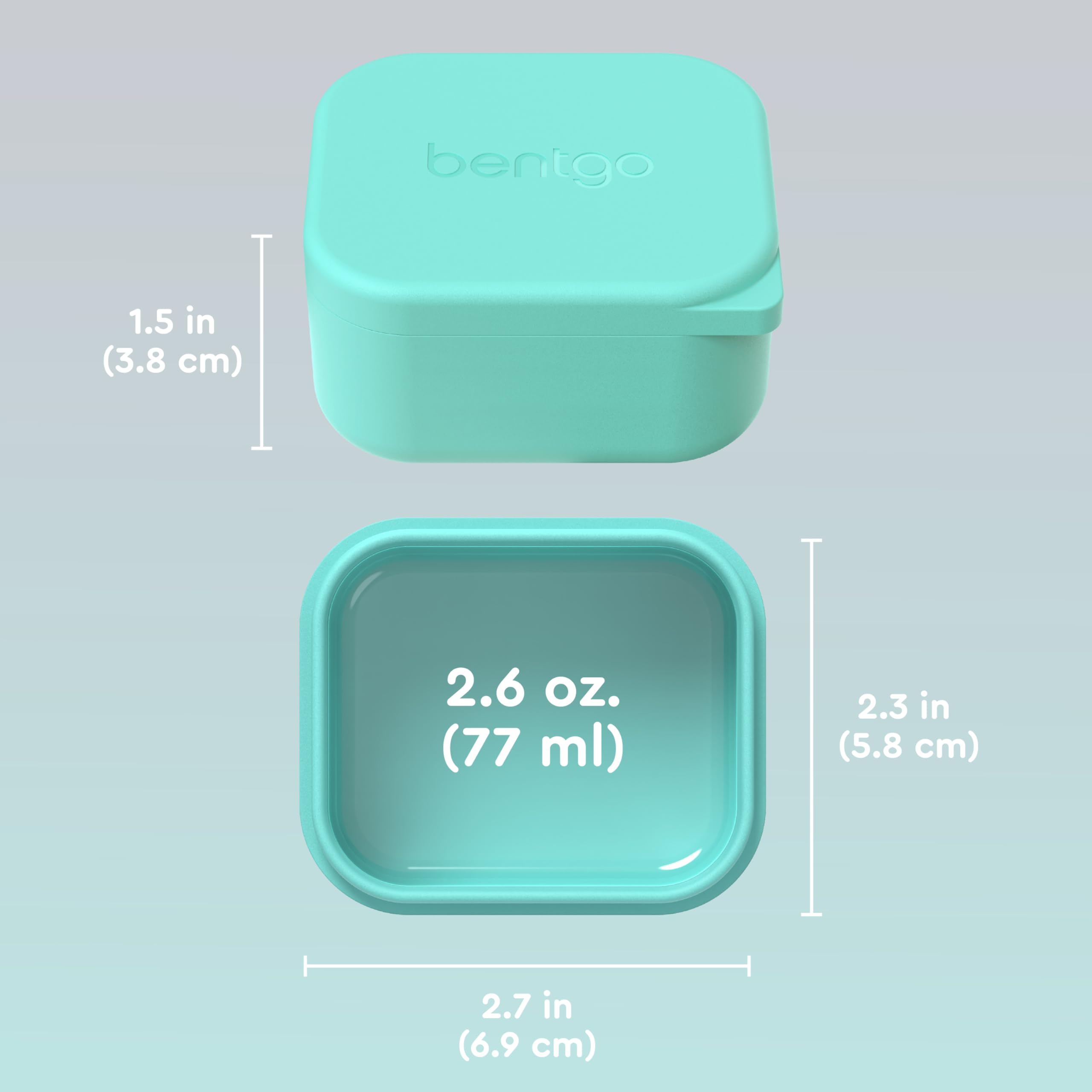 Foto 5 | Set De Recipientes De Silicona Bentgo Sidekicks, Paquete De 2 Unidades, 80 Ml, Gris Y Aguamarina - Venta Internacional.