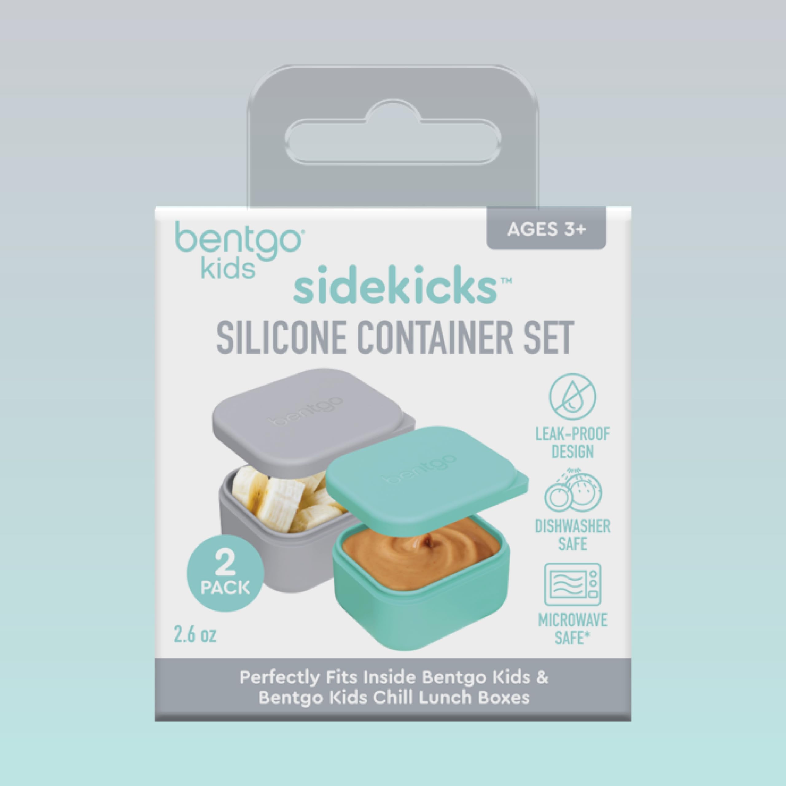 Foto 8 pulgar | Set De Recipientes De Silicona Bentgo Sidekicks, Paquete De 2 Unidades, 80 Ml, Gris Y Aguamarina - Venta Internacional.