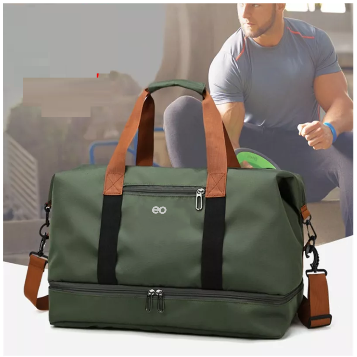 Foto 3 pulgar | Maleta Deportiva Bolsa Gym Viaje Mochila Fitness Eo Safe Imports Esi-11457-1 Verde