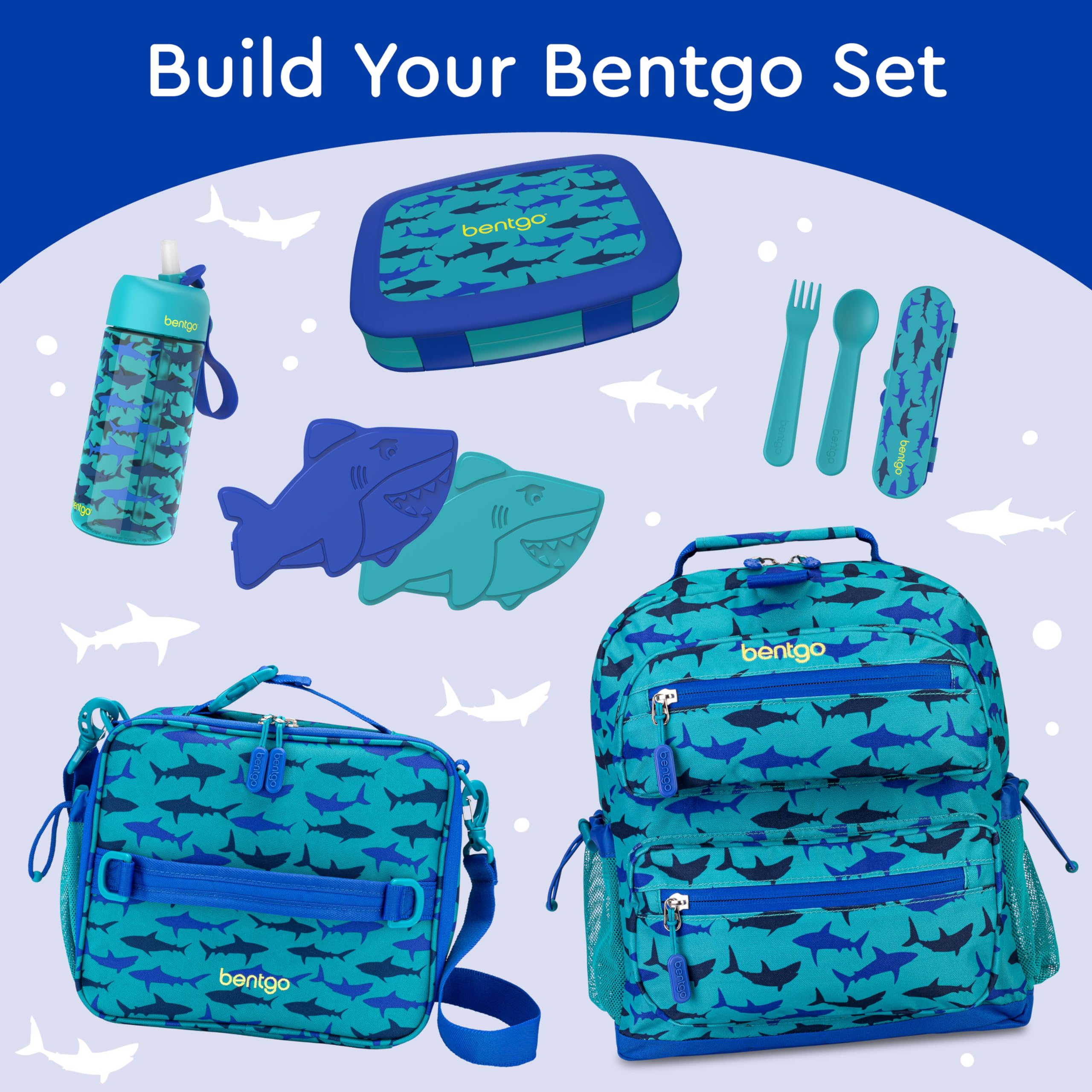 Foto 6 | Fiambrera Bentgo Kids Con Estampado De Tiburones De 5 Compartimentos A Prueba De Fugas - Venta Internacional.