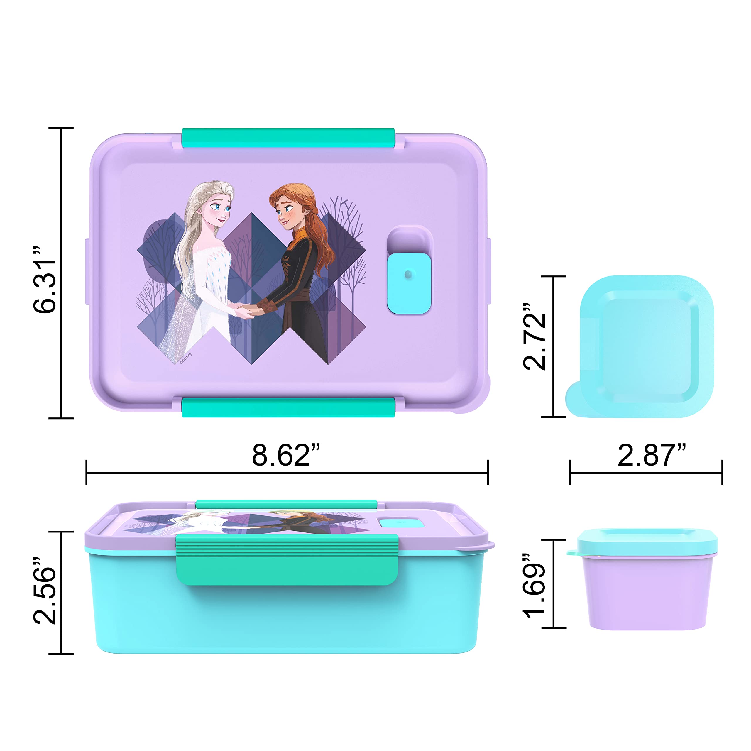 Foto 6 | Bento Box Zak Designs Disney Frozen 2 De Plástico Reutilizable - Venta Internacional.