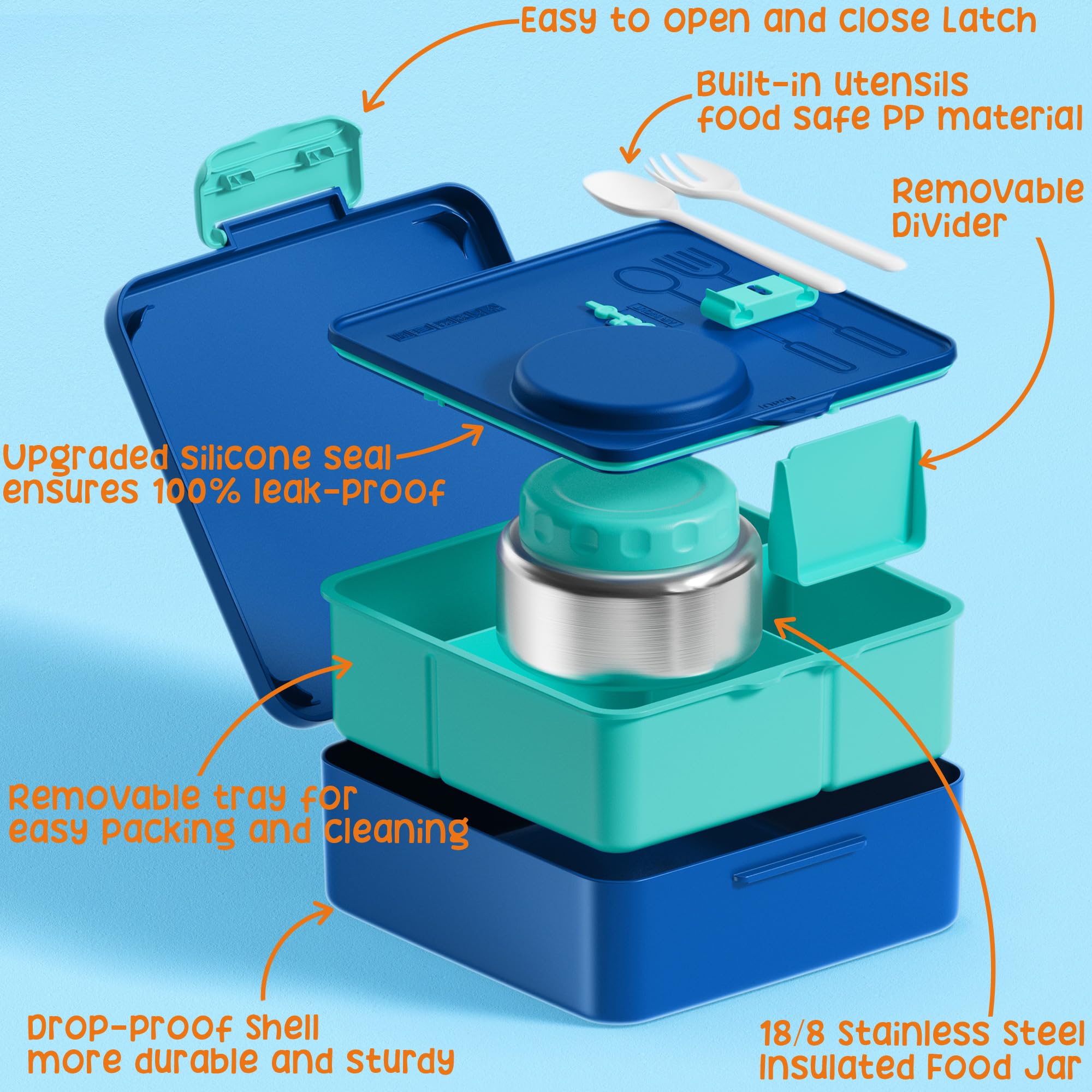 Foto 4 pulgar | Lonchera Fimibuke Bento Box con Termo de 250 Ml - Venta Internacional