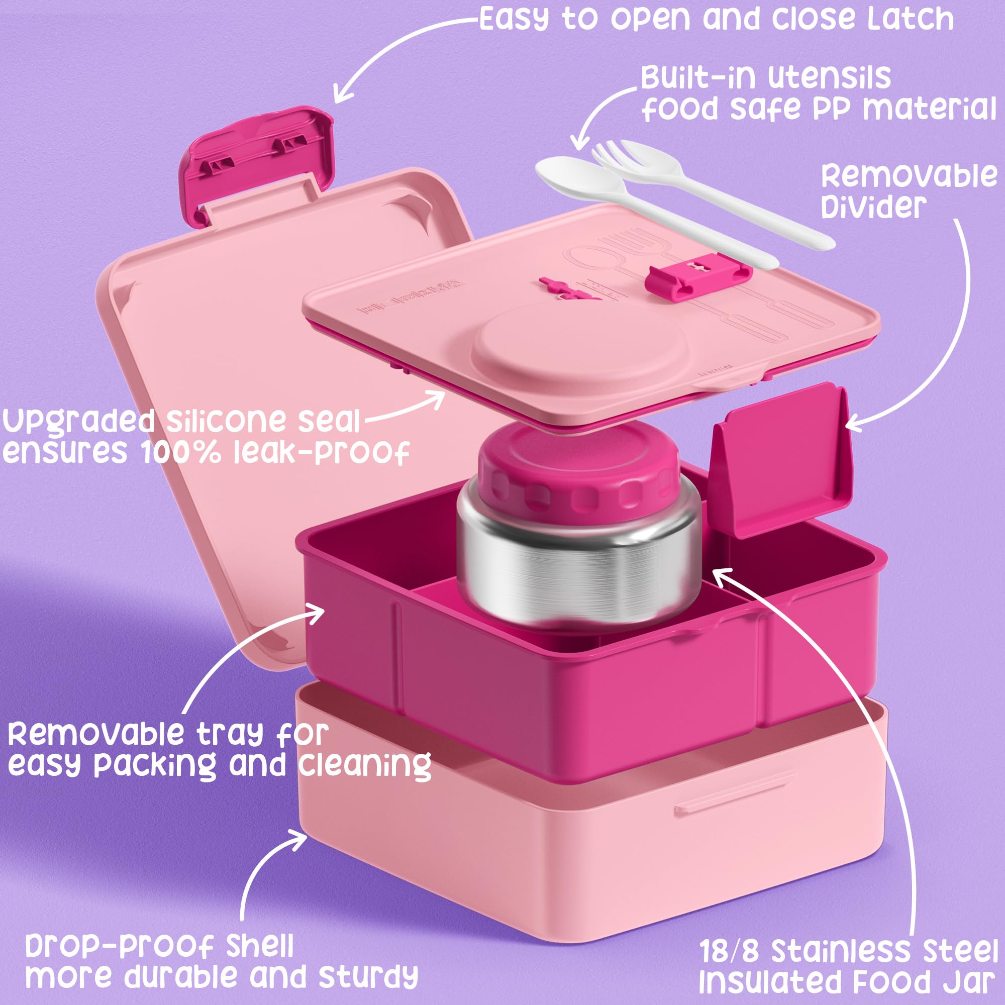 Foto 4 pulgar | Lonchera Fimibuke Bento Box con Termo de 250 Ml - Venta Internacional