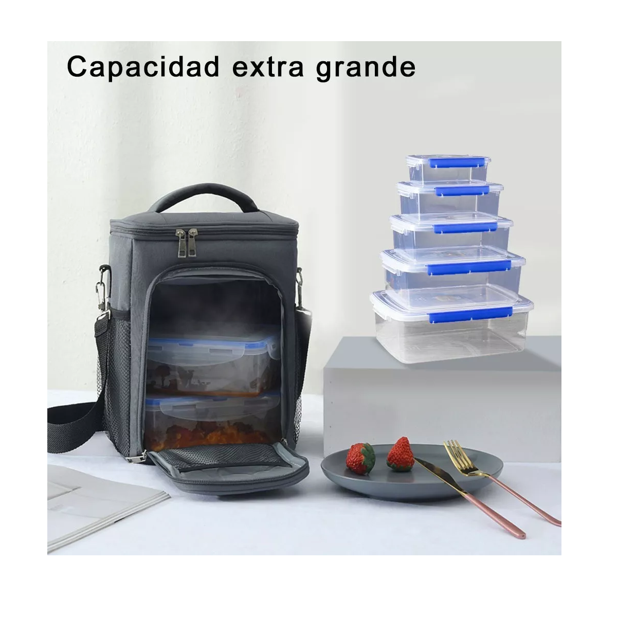 Foto 3 pulgar | Lonchera Térmica Eo Safe Imports Esi-11448-1 Gris