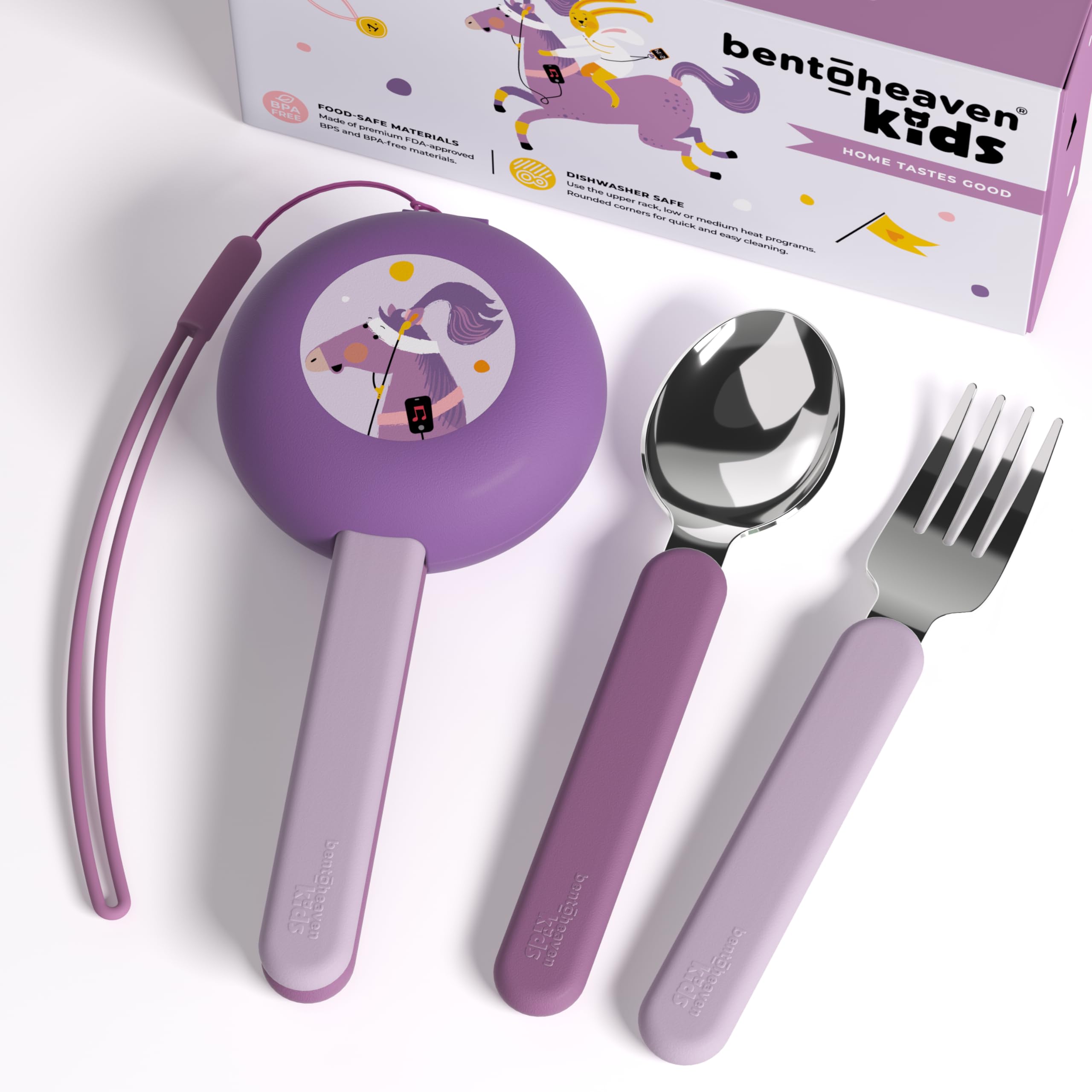 Foto 2 pulgar | Juego De Cubiertos De Viaje Bentoheaven Kids Con Funda De Acero Inoxidable - Venta Internacional.