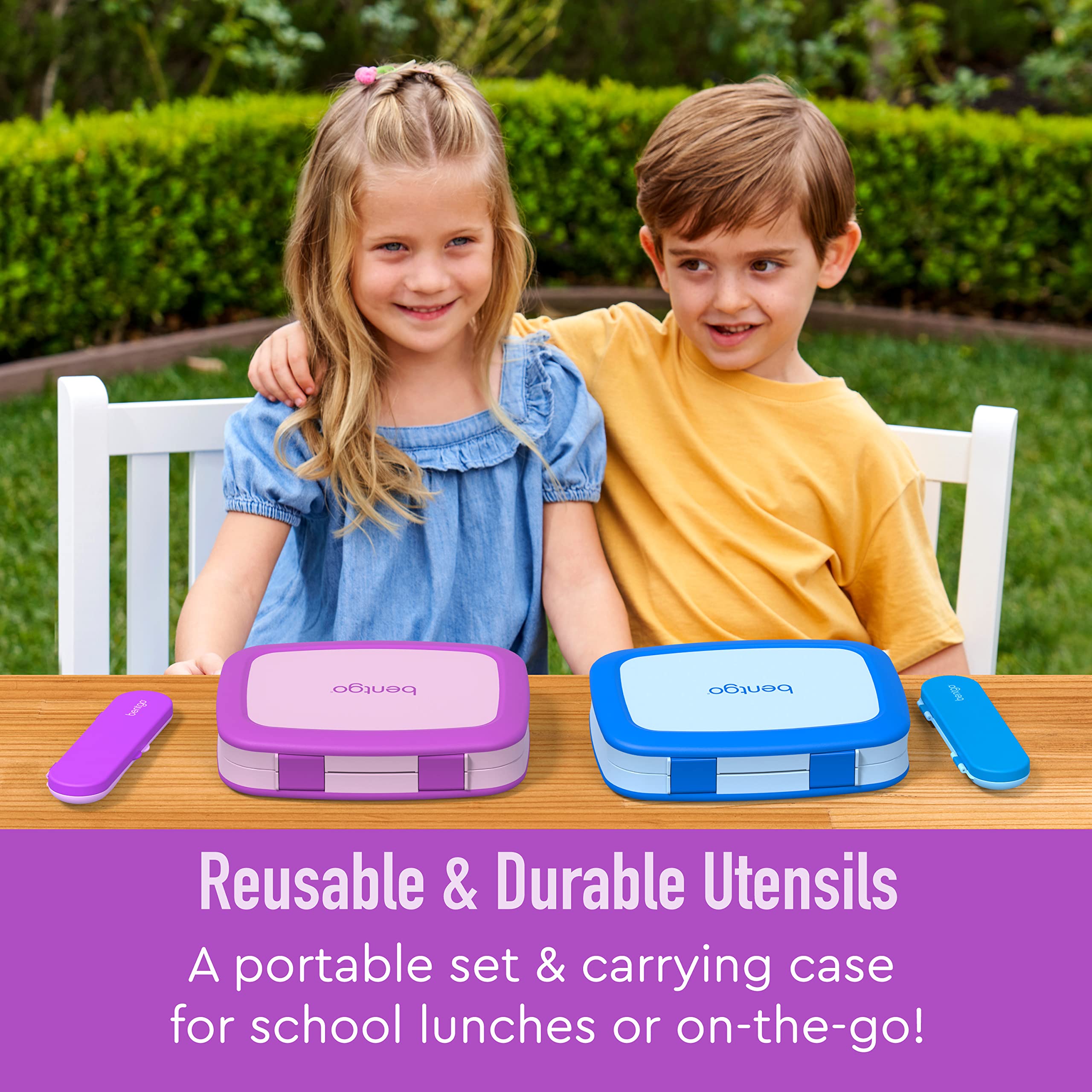 Foto 2 | Juego De Utensilios Bentgo Kids De Plástico Reutilizable Con Funda De Almacenamiento - Venta Internacional.