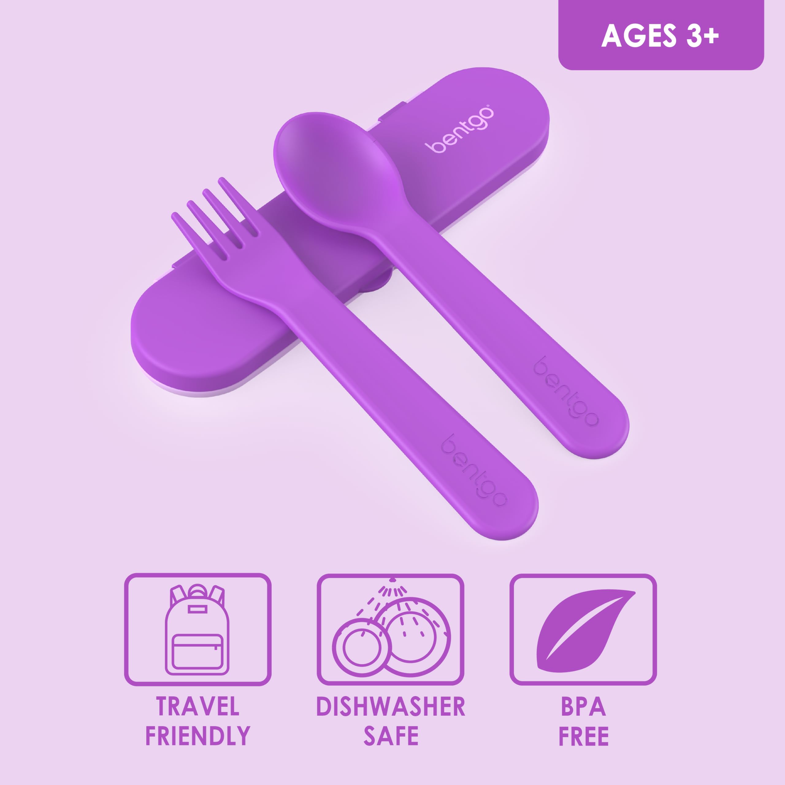 Foto 3 | Juego De Utensilios Bentgo Kids De Plástico Reutilizable Con Funda De Almacenamiento - Venta Internacional.
