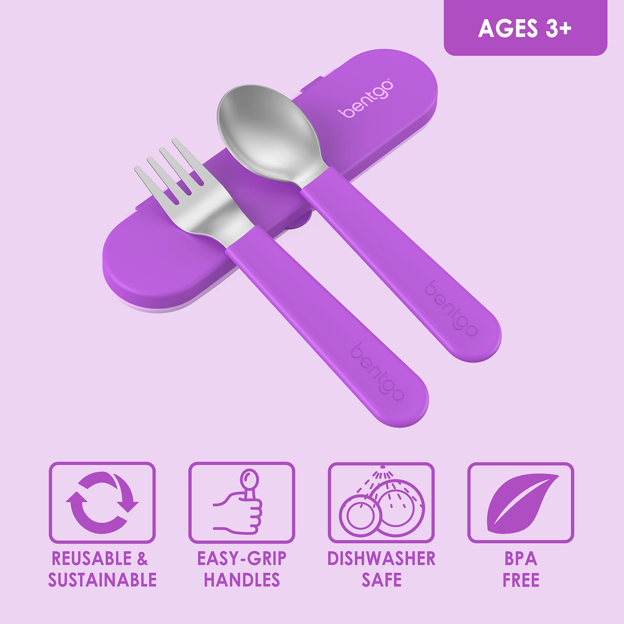 Foto 4 pulgar | Juego De Utensilios Bentgo Kids De Acero Inoxidable Con Funda De Almacenamiento - Venta Internacional.