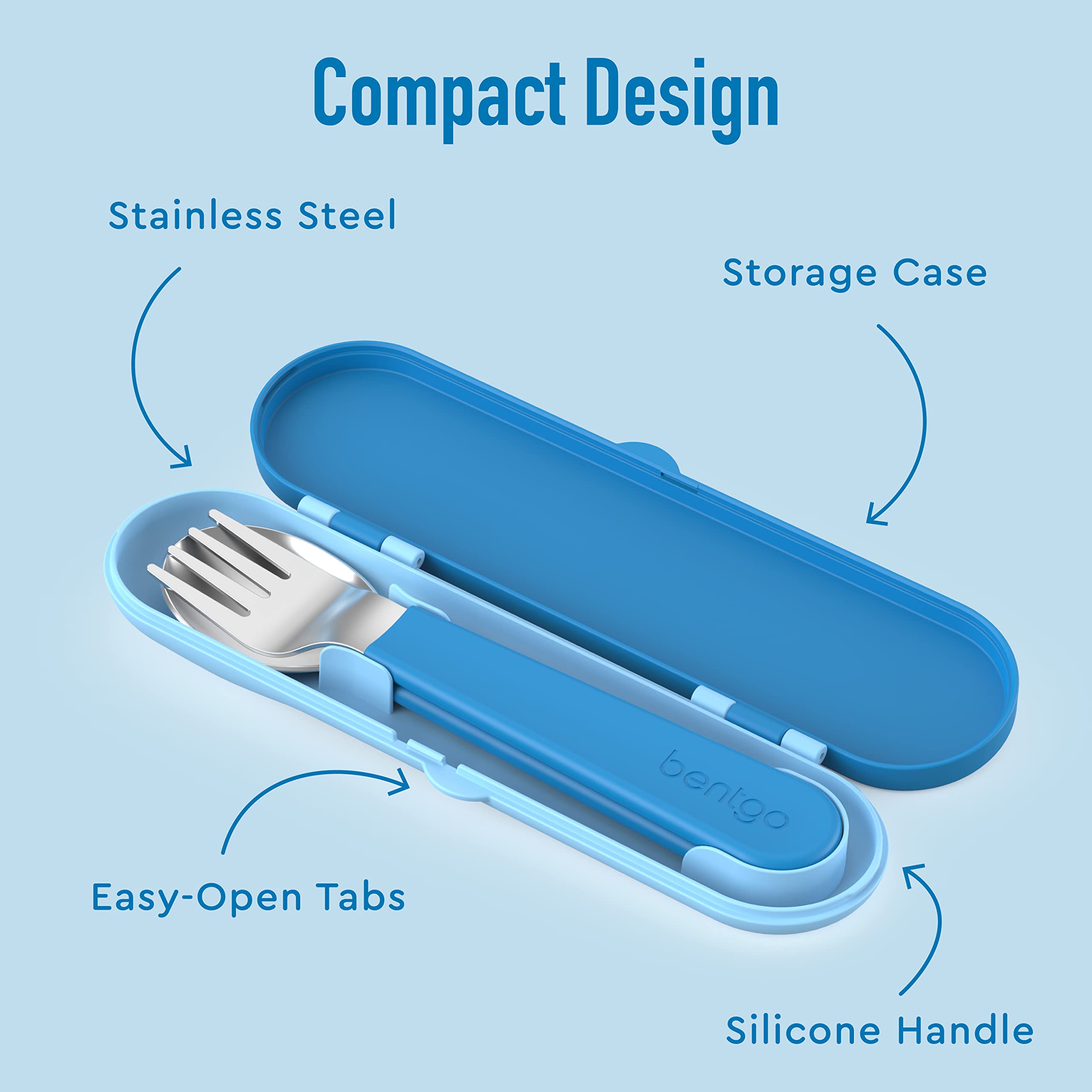 Foto 4 | Juego De Utensilios Bentgo Kids De Acero Inoxidable Con Estuche De Almacenamiento Azul - Venta Internacional.