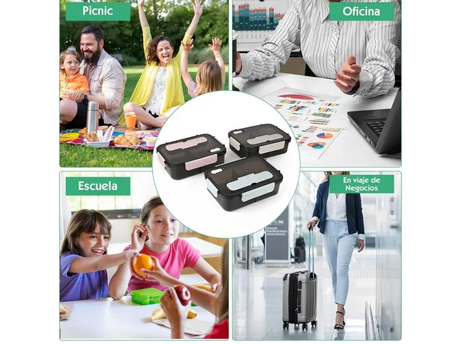Foto 4 pulgar | Lynnette Lunch Box Loncheras Topper Para Lunch Fiambrera 1500 Ml