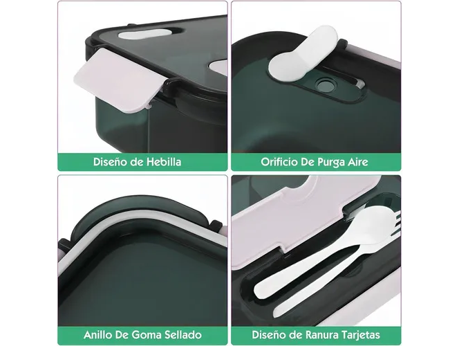 Foto 6 pulgar | Lynnette Lunch Box Loncheras Topper Para Lunch Fiambrera 1500 Ml