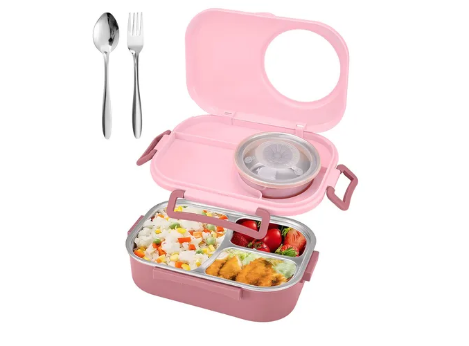 Bento Box Fiambrera Acero Inoxidable Lunchera Escolar