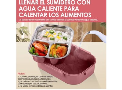 Foto 4 | Bento Box Fiambrera Acero Inoxidable Lunchera Escolar