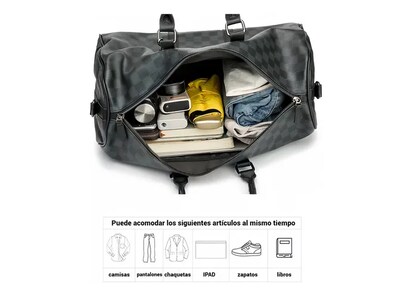 Foto 4 | Lonchera Xtellar Bolsa De Viaje Unisex, Impermeable Gran Capacidad 35l Color Negro Tartan