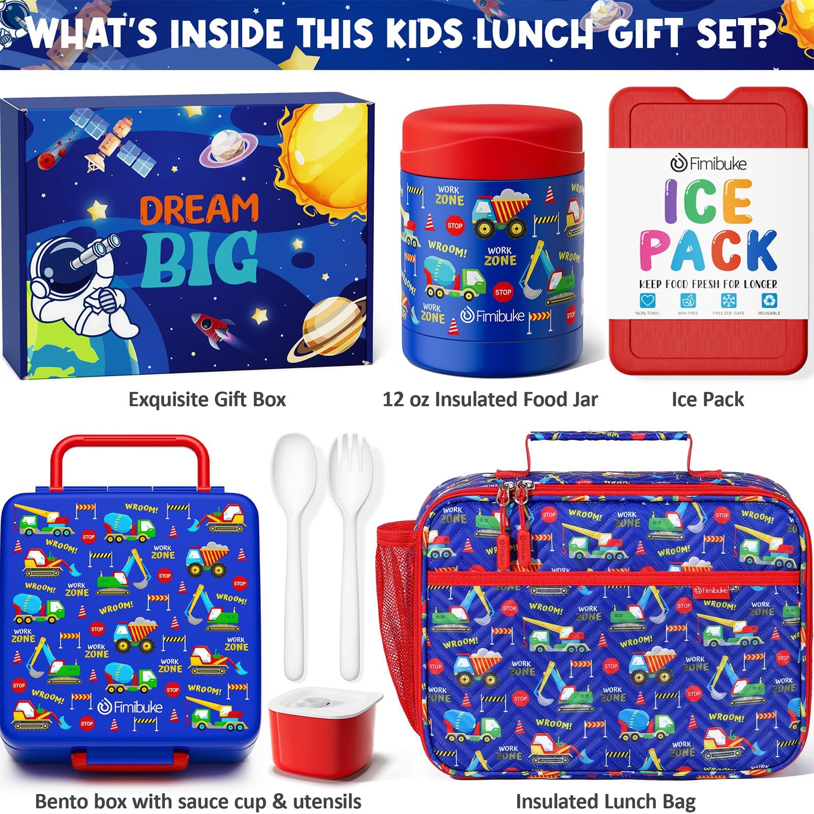 Foto 3 pulgar | Set De Loncheras Fimibuke Kids Bento Con Termo Y Bolsa Aislante - Venta Internacional.