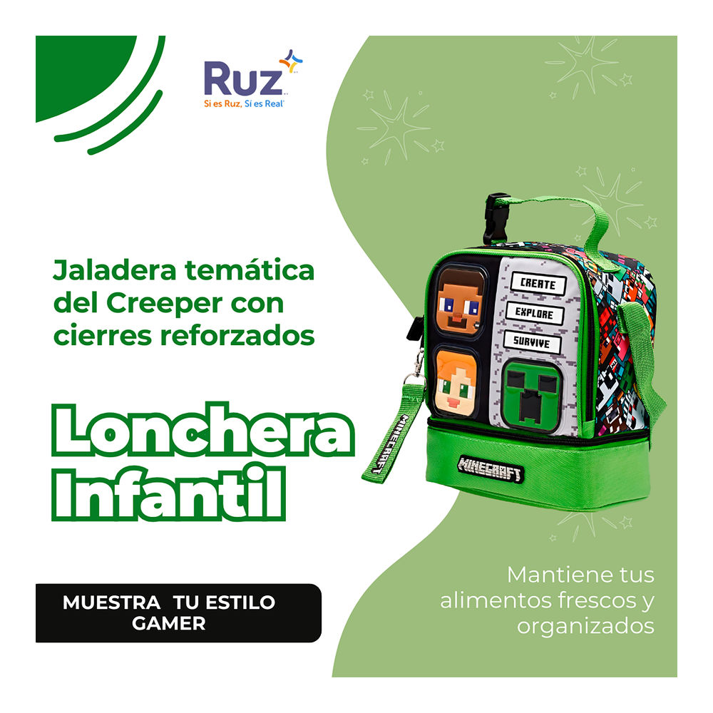 Foto 5 pulgar | Lonchera Infantil Microsoft Minecraft 4 L