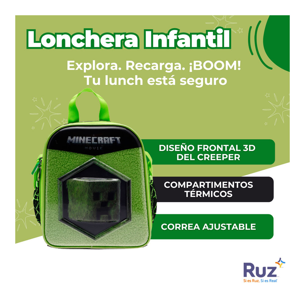 Foto 4 pulgar | Lonchera Infantil Microsoft Minecraft Película 4 L