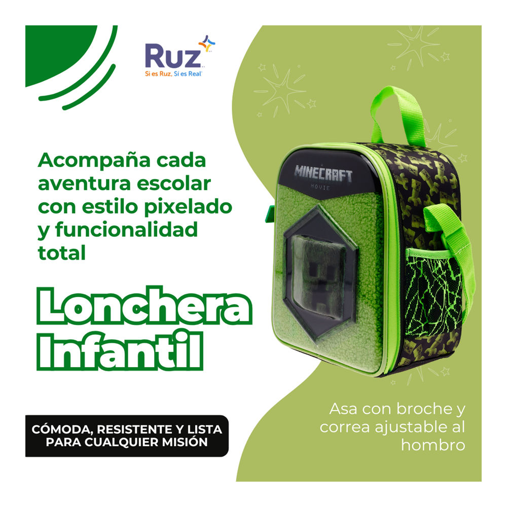 Foto 5 pulgar | Lonchera Infantil Microsoft Minecraft Película 4 L