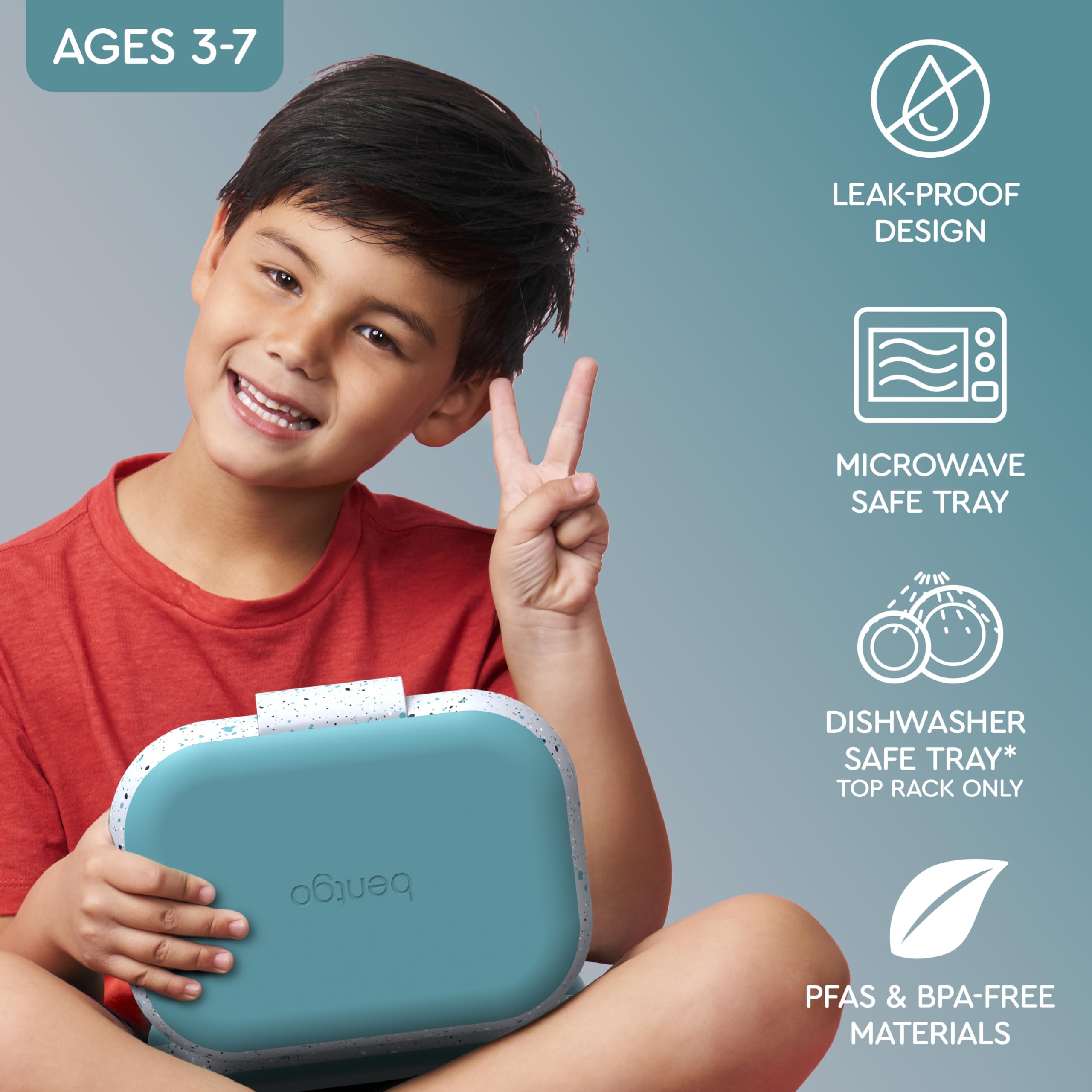 Foto 3 | Fiambrera Bentgo Chill Kids De 4 Compartimentos Con Bolsa De Hielo, Color Verde Azulado - Venta Internacional.
