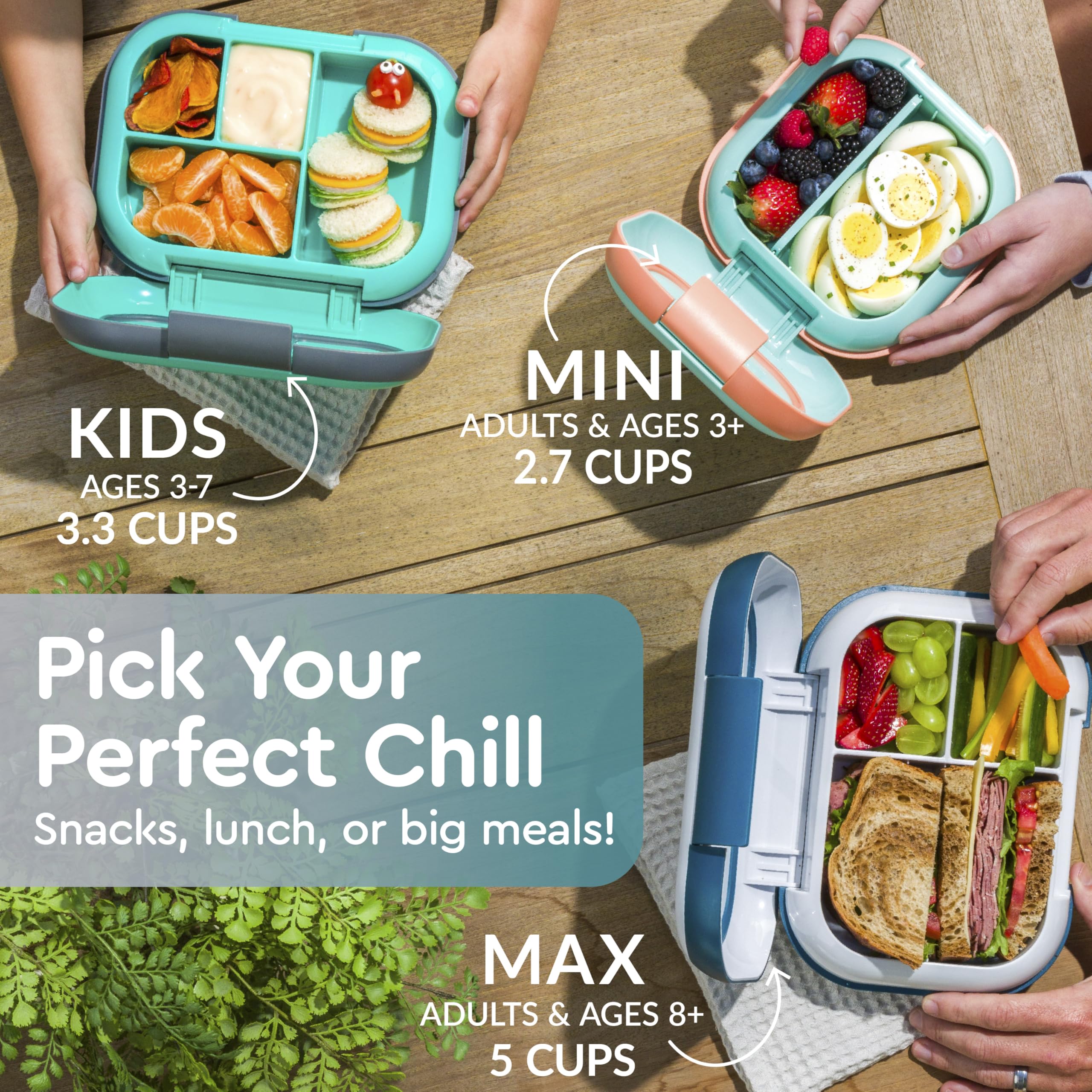 Foto 6 | Fiambrera Bentgo Chill Kids De 4 Compartimentos Con Bolsa De Hielo, Color Verde Azulado - Venta Internacional.