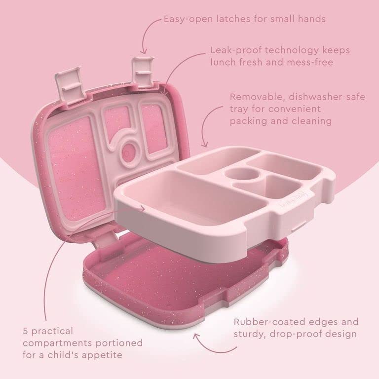 Foto 4 | Fiambrera Bentgo Kids Glitter Edition Con 5 Compartimentos, Color Rosa - Venta Internacional.