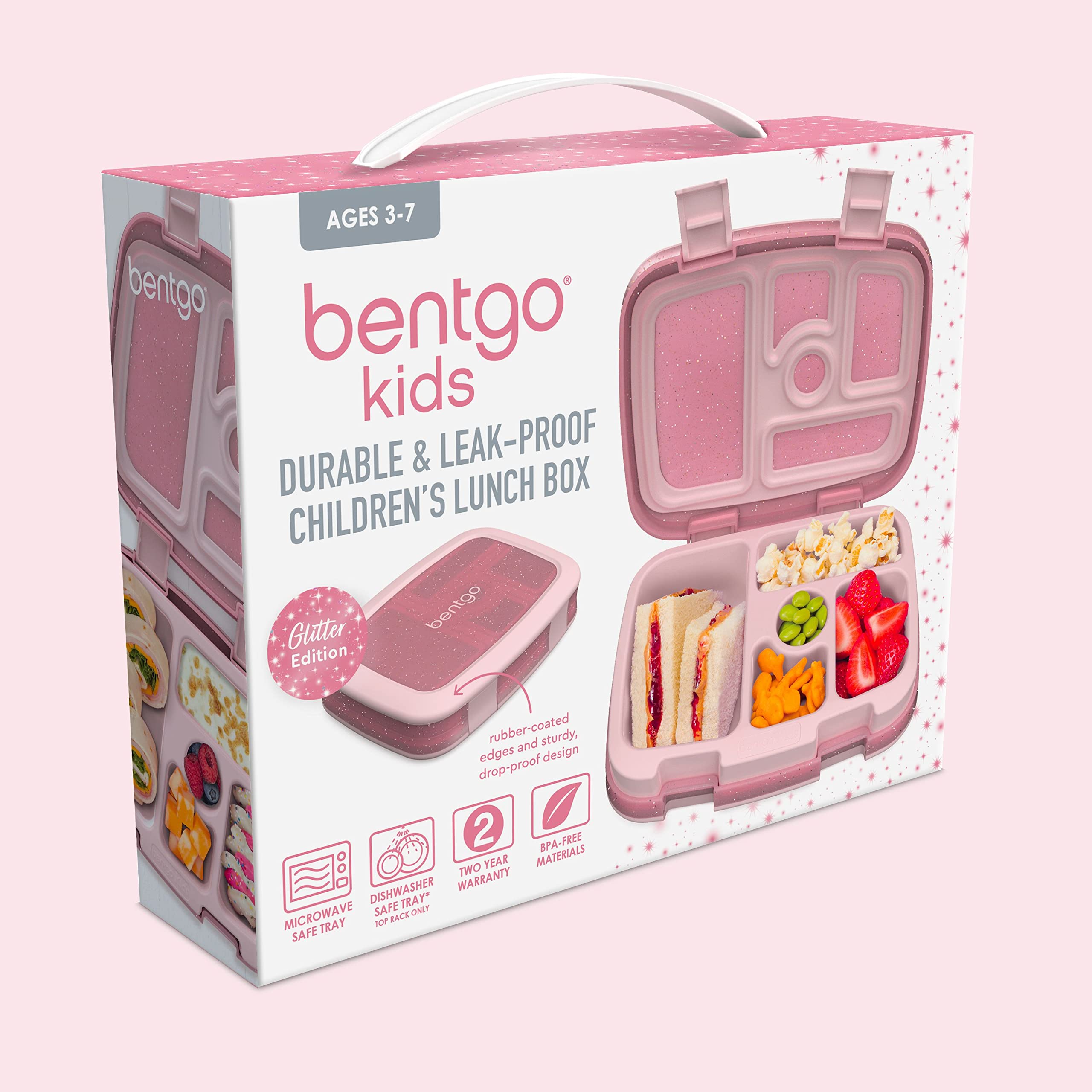 Foto 7 | Fiambrera Bentgo Kids Glitter Edition Con 5 Compartimentos, Color Rosa - Venta Internacional.