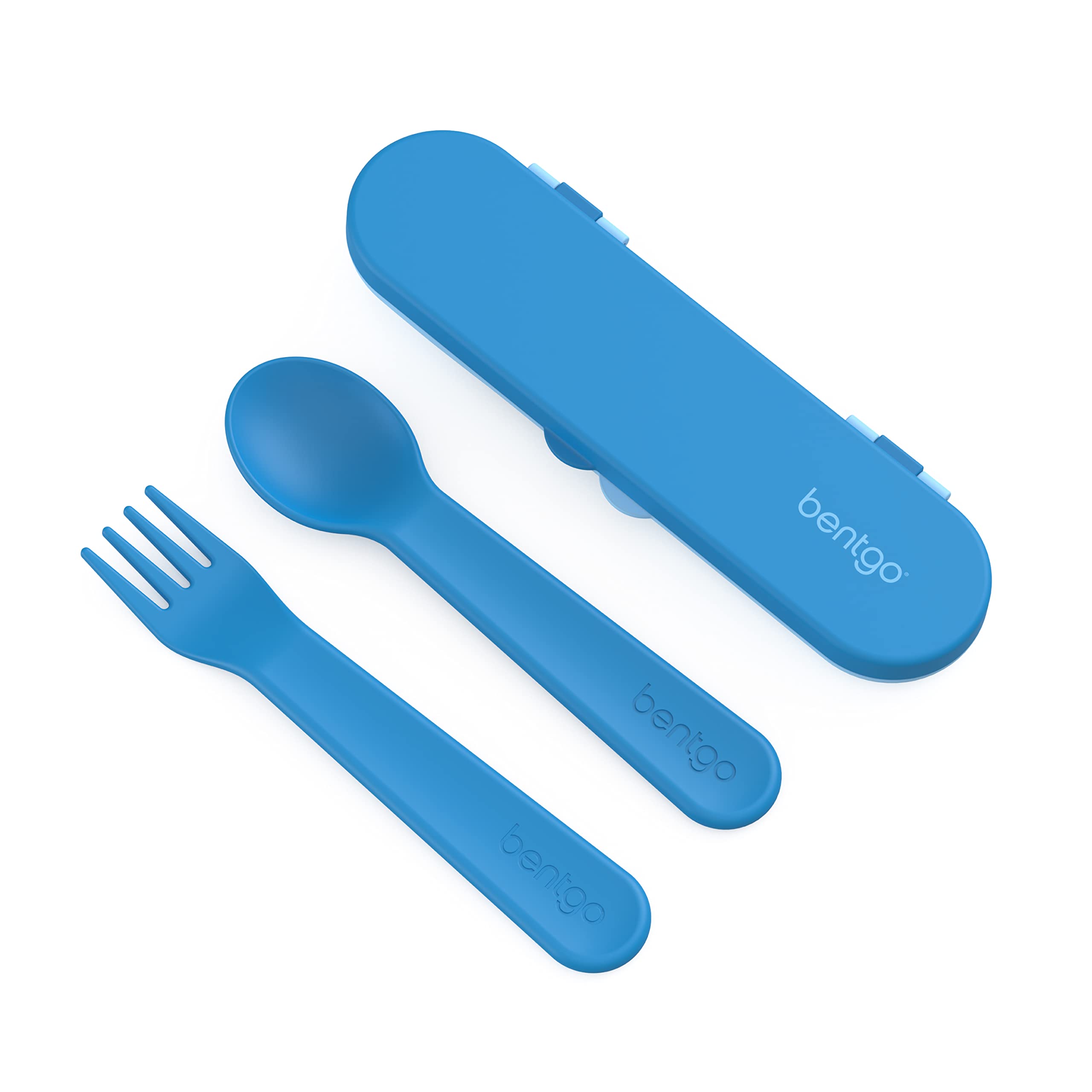 Foto 2 pulgar | Juego De Utensilios Bentgo Kids De Plástico Reutilizable Con Funda De Almacenamiento, Color Azul - Venta Internacional.