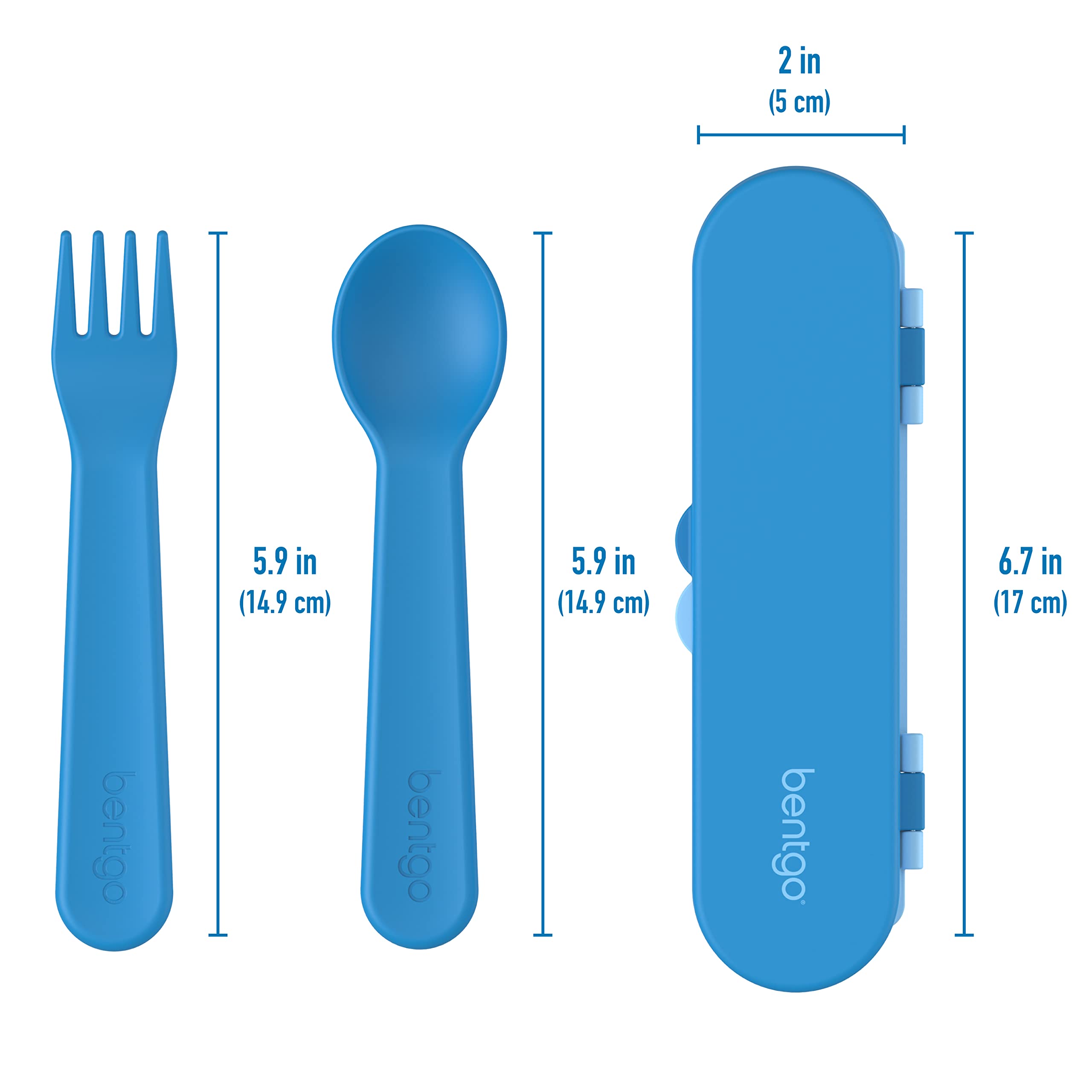 Foto 6 pulgar | Juego De Utensilios Bentgo Kids De Plástico Reutilizable Con Funda De Almacenamiento, Color Azul - Venta Internacional.