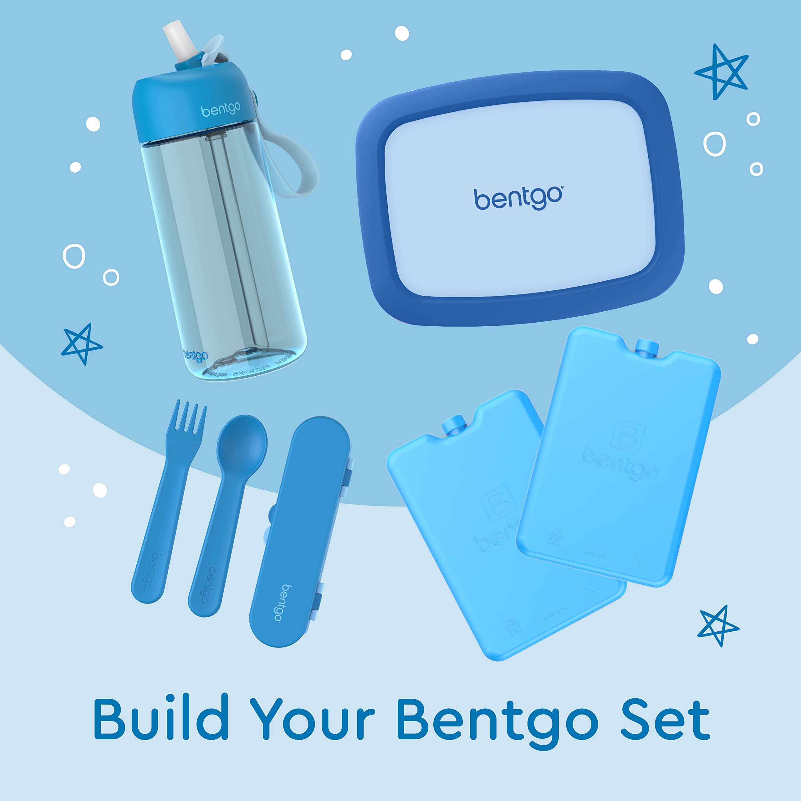 Foto 6 | Juego De Utensilios Bentgo Kids De Plástico Reutilizable Con Funda De Almacenamiento, Color Azul - Venta Internacional.