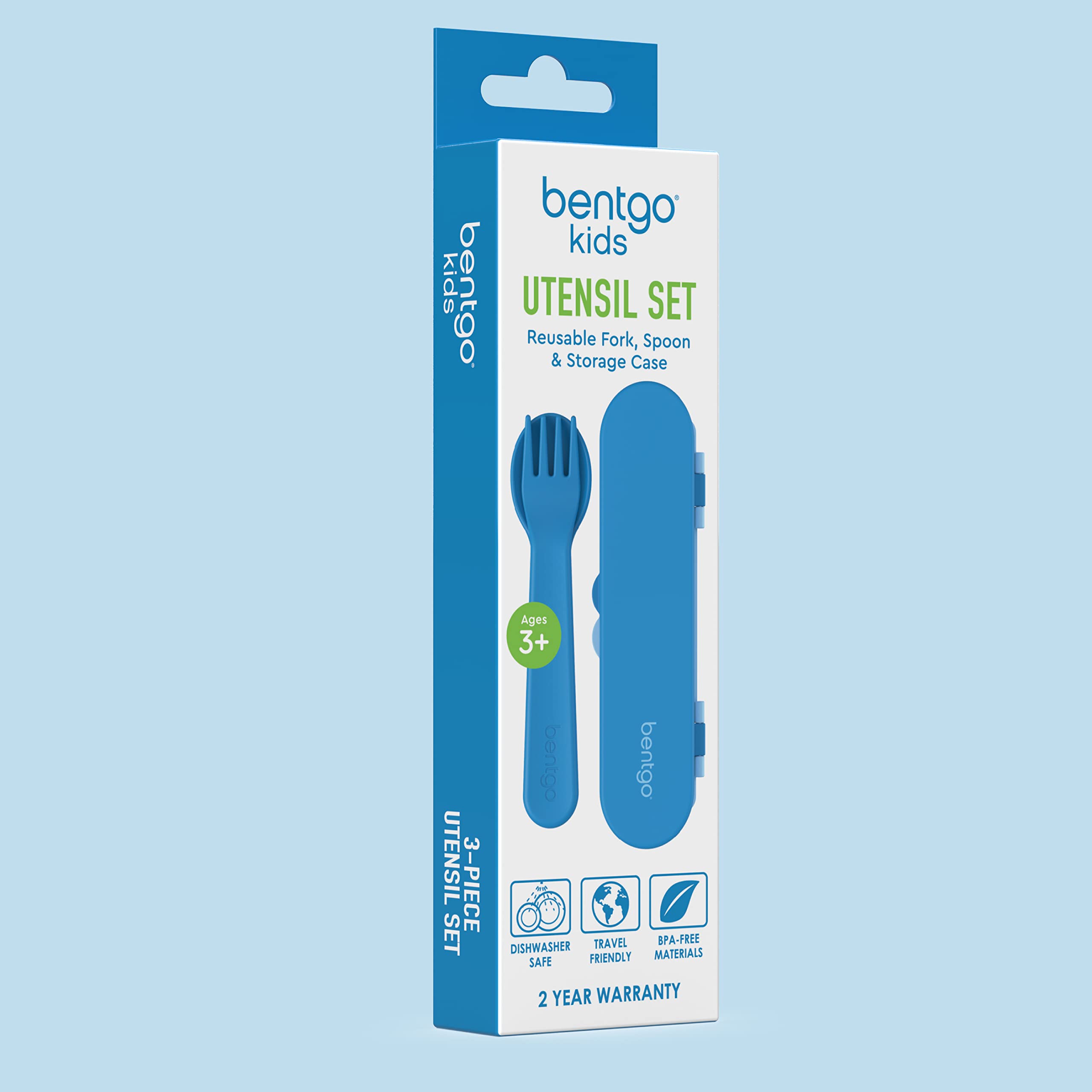 Foto 8 pulgar | Juego De Utensilios Bentgo Kids De Plástico Reutilizable Con Funda De Almacenamiento, Color Azul - Venta Internacional.