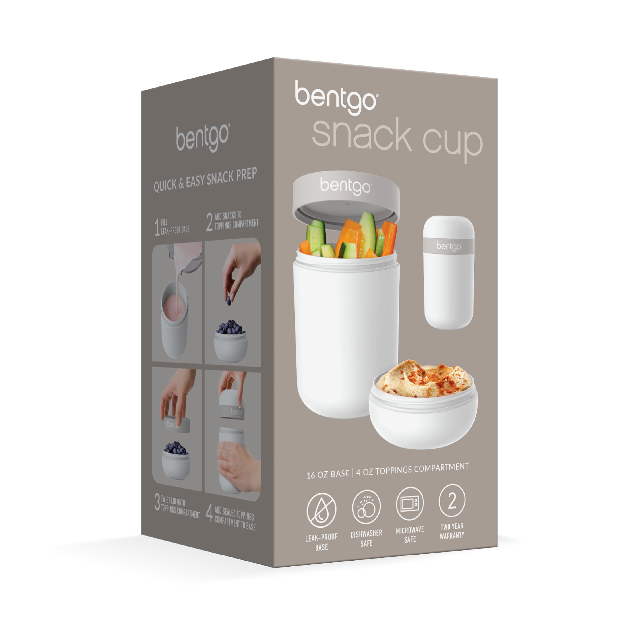 Foto 8 pulgar | Vaso Para Aperitivos Bentgo, Reutilizable, A Prueba De Fugas, 480 Ml, Blanco - Venta Internacional.