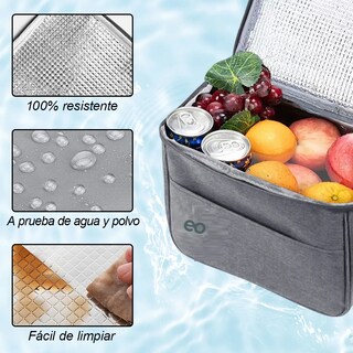Foto 3 | 2pcs Lonchera Térmica Correa Hombro Almuerzo Eo Safe Imports Esi-19522 Gris
