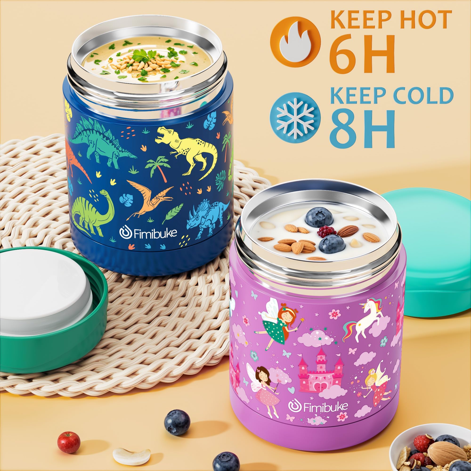 Foto 4 | Set De Loncheras Fimibuke Kids Bento Box Con Termo Para Comida - Venta Internacional.