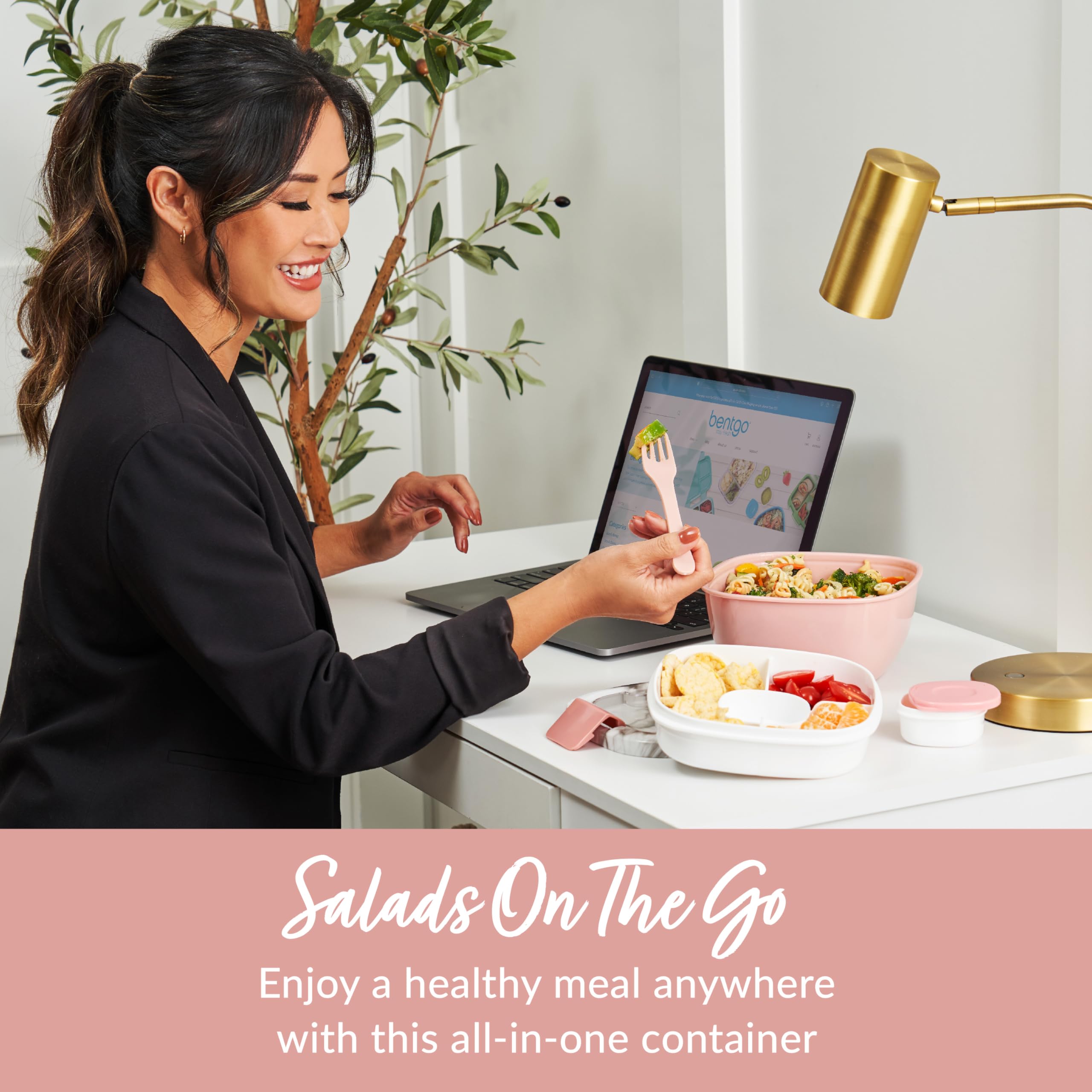 Foto 3 pulgar | Recipiente Para Ensaladas Bentgo, Todo En Uno, Grande, Con Recipiente Para Salsas Y Tenedor - Venta Internacional.