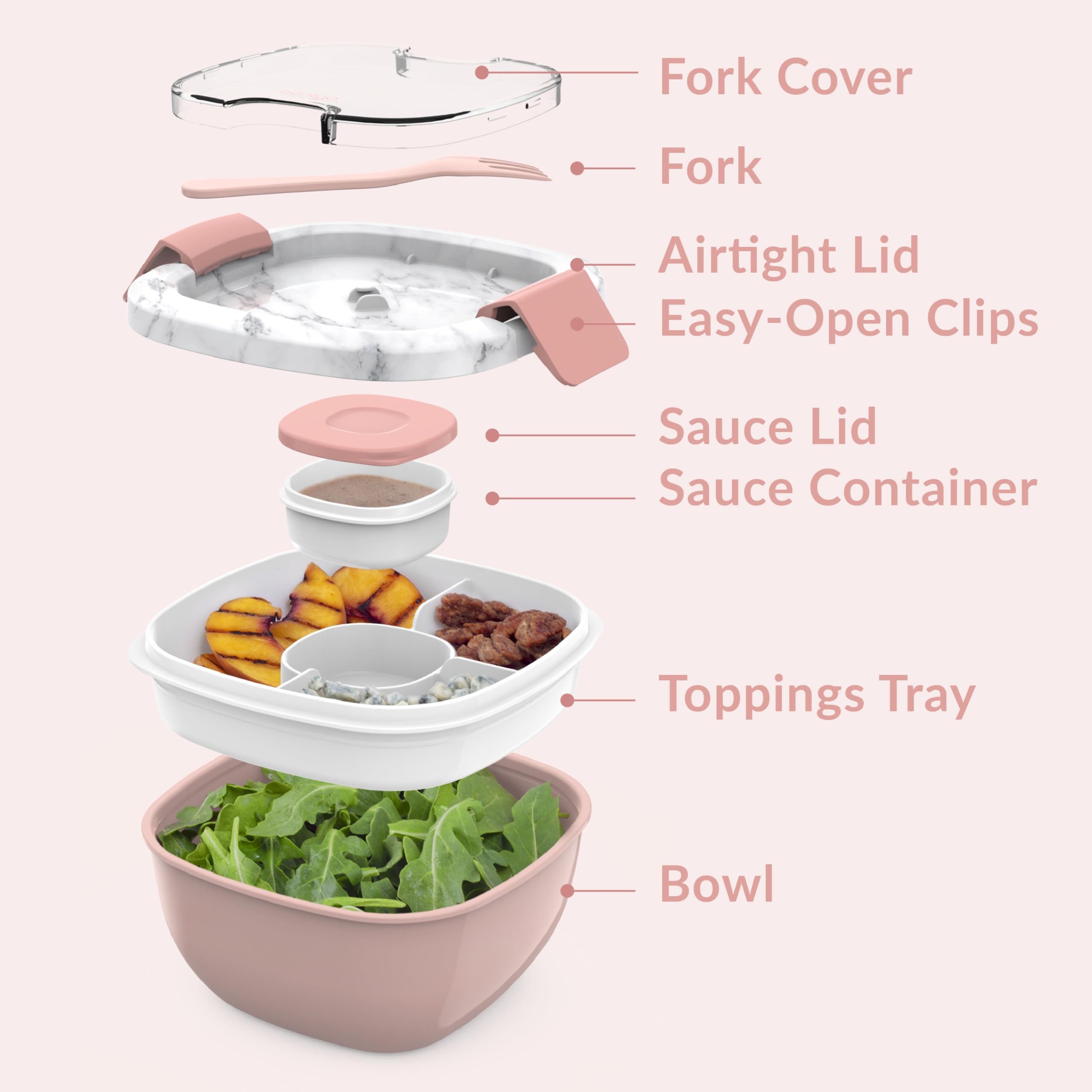Foto 7 pulgar | Recipiente Para Ensaladas Bentgo, Todo En Uno, Grande, Con Recipiente Para Salsas Y Tenedor - Venta Internacional.