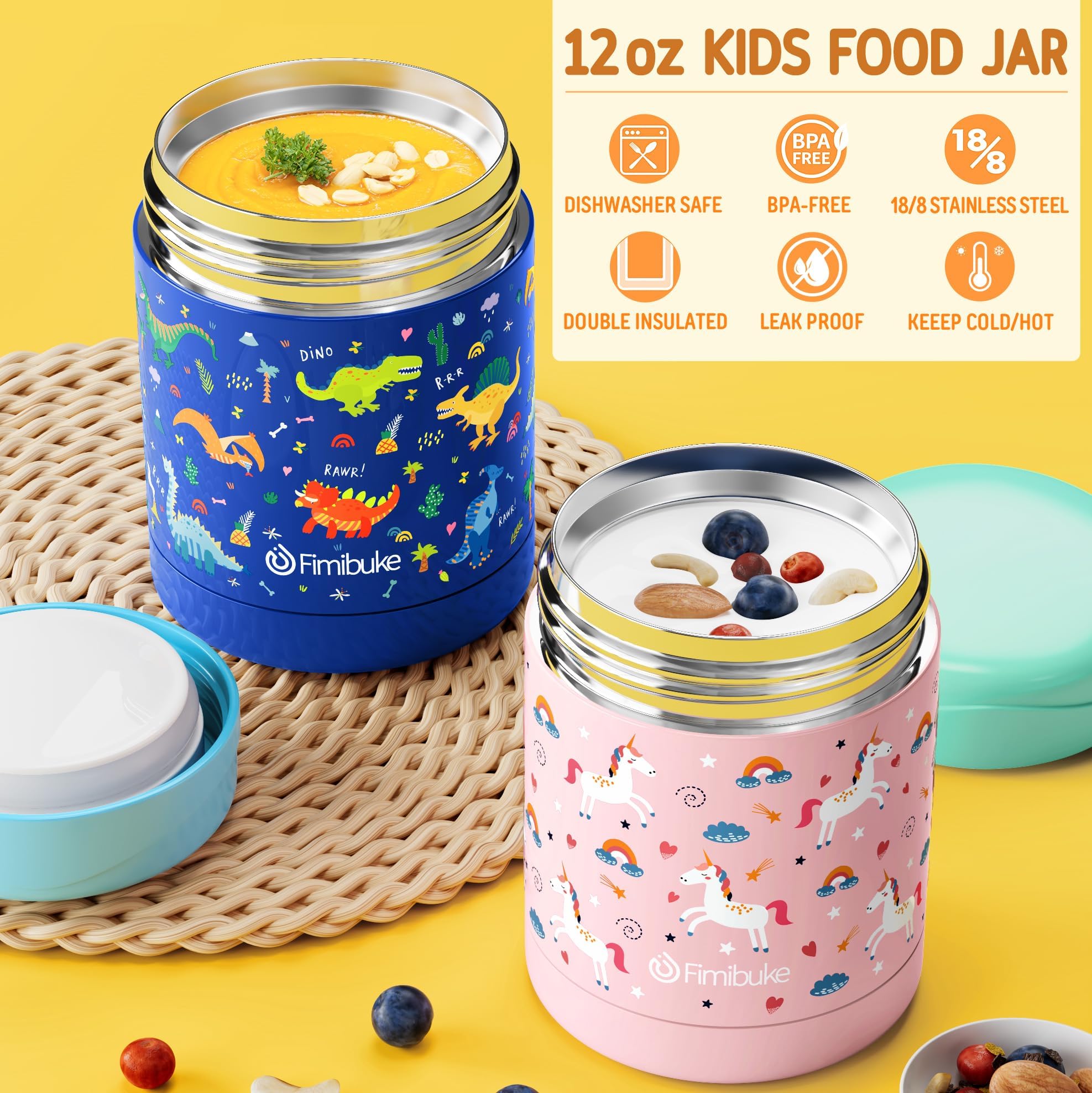 Foto 7 | Set De Loncheras Fimibuke Kids Bento Con Bolsa, Termo Y Utensilios - Venta Internacional.