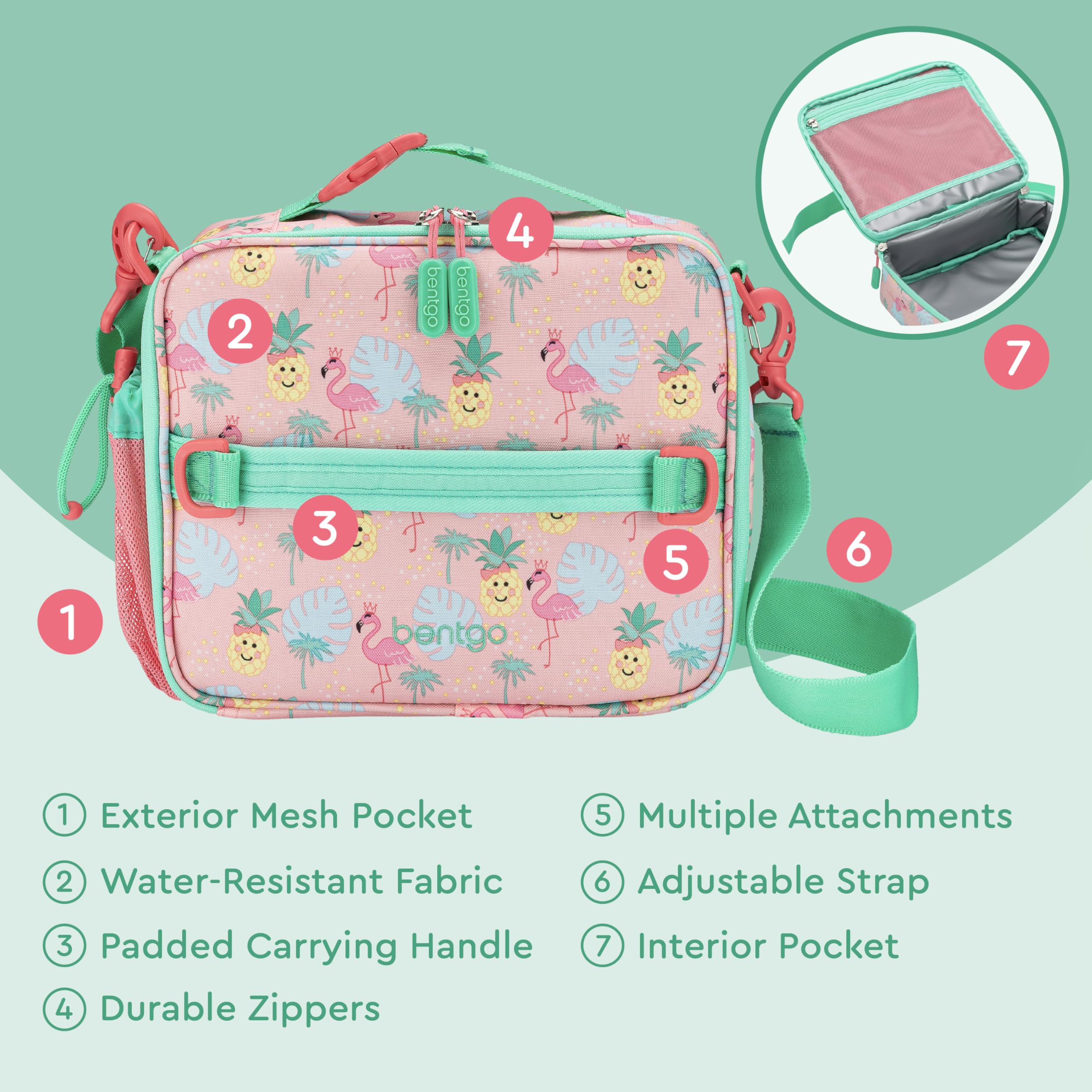 Foto 5 pulgar | Bolsa De Almuerzo Bentgo Kids Duradera Con Doble Aislamiento Tropical - Venta Internacional.