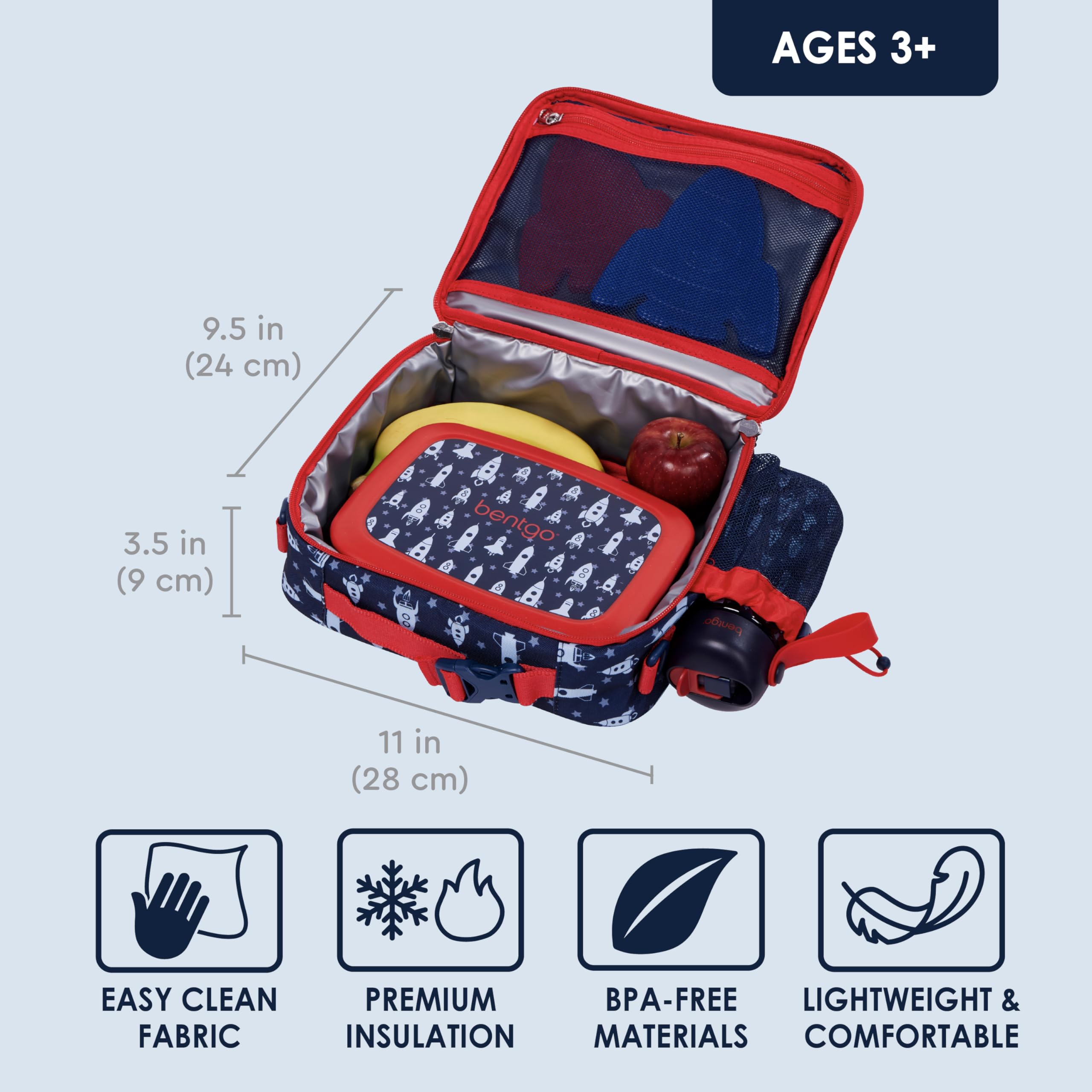 Foto 4 pulgar | Bolsa De Almuerzo Bentgo Kids Duradera Con Doble Aislamiento Con Estampado De Cohetes - Venta Internacional.