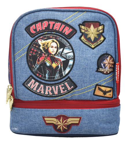 Lonchera Termica Marvel Capitana Marvel Estampada Azul Ruz