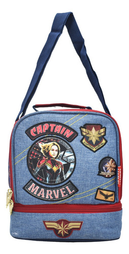 Foto 3 pulgar | Lonchera Termica Marvel Capitana Marvel Estampada Azul Ruz