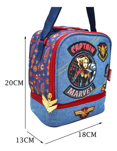 Foto 4 pulgar | Lonchera Termica Marvel Capitana Marvel Estampada Azul Ruz