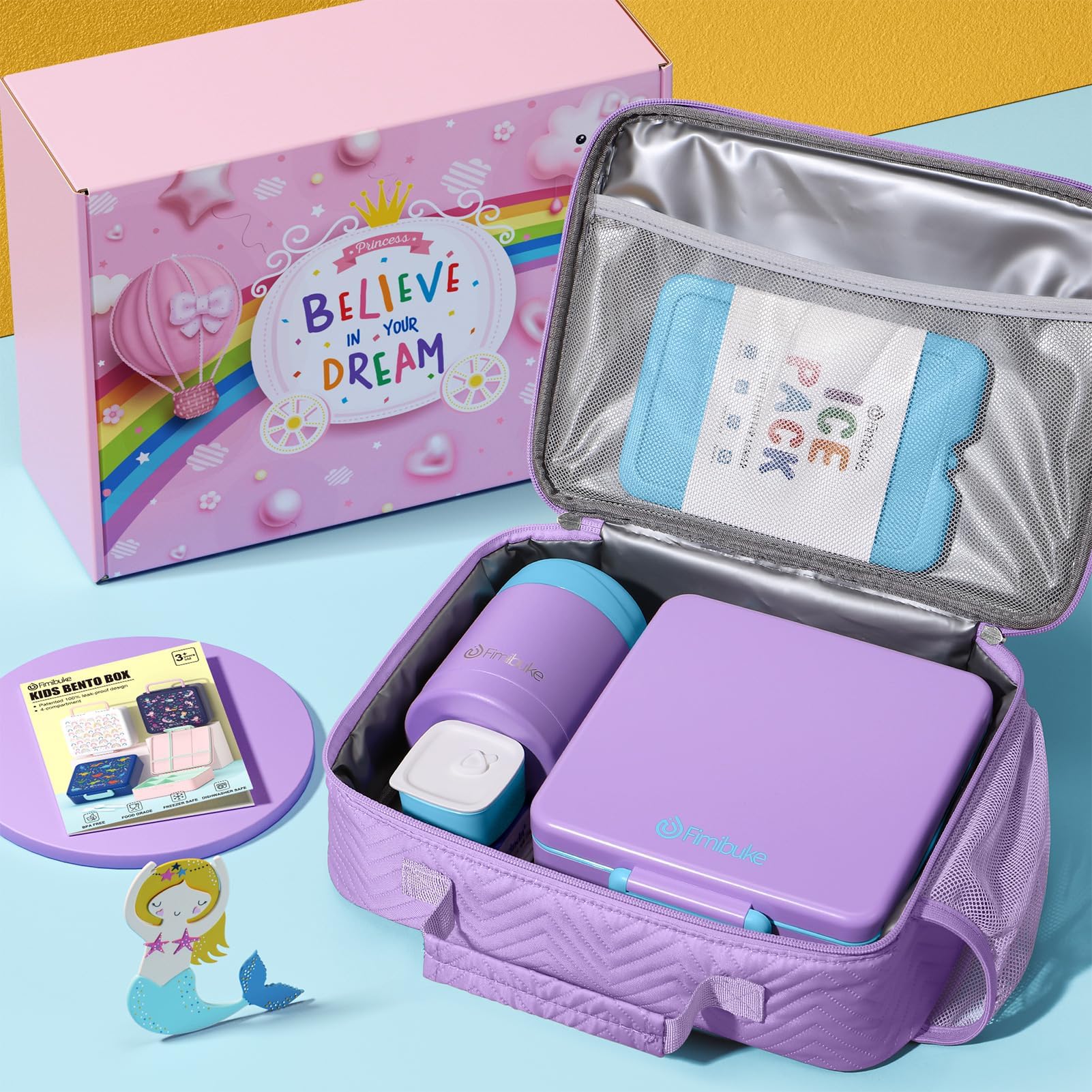Foto 3 | Lonchera Fimibuke Kids Bento Snack Con Termo De 350 Ml Y Bolsa - Venta Internacional.
