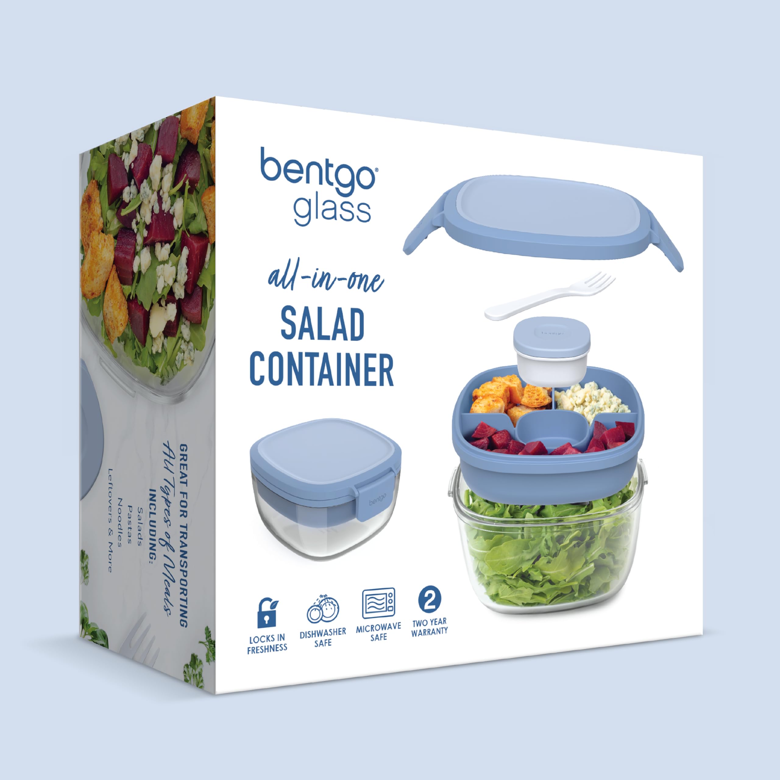 Foto 8 pulgar | Ensaladera Bentgo Glass  Todo En Uno  Grande  1800 Ml  Azul Claro - Venta Internacional.